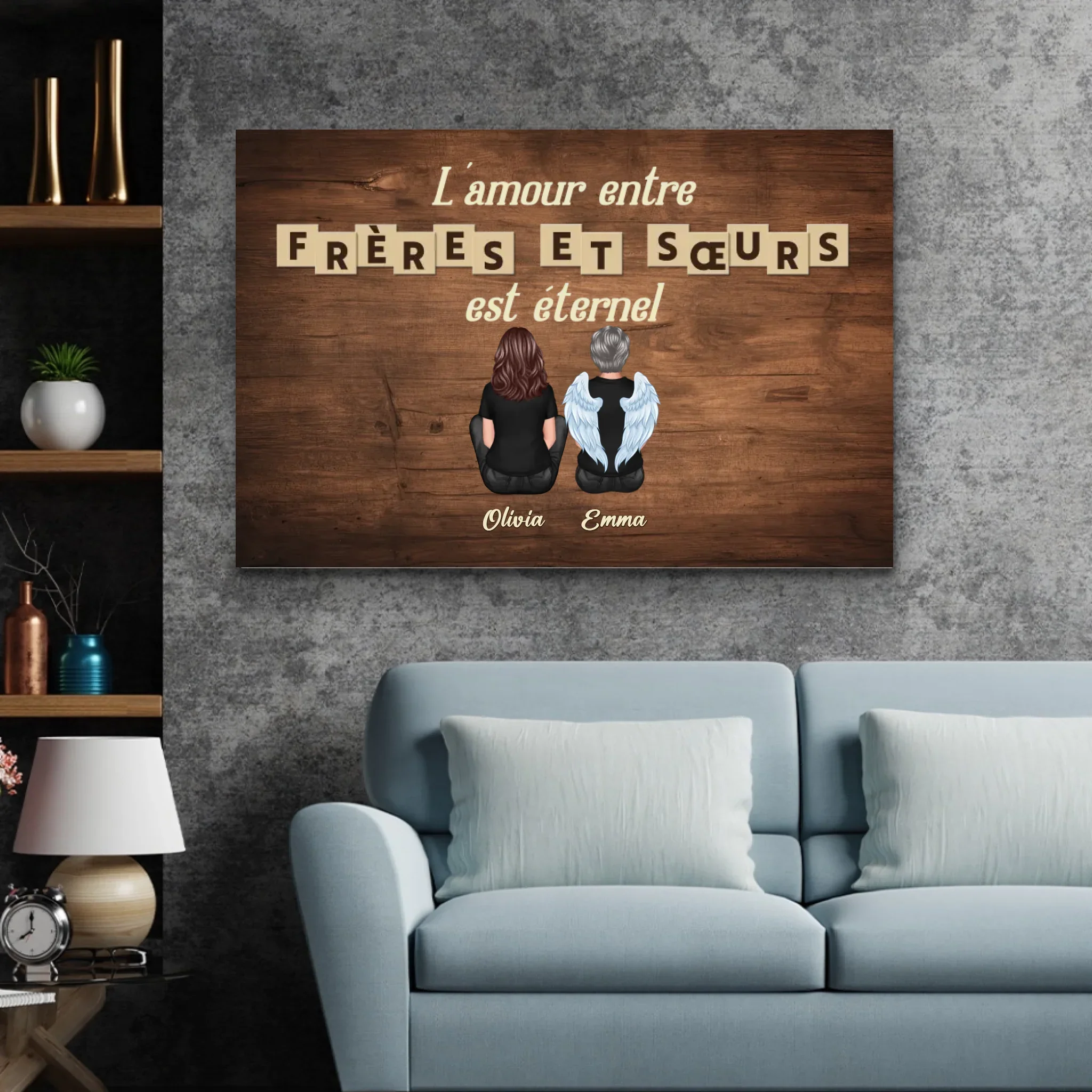 Toile personnalisée "L'amour entre frères et sœurs est éternel" - Image 3