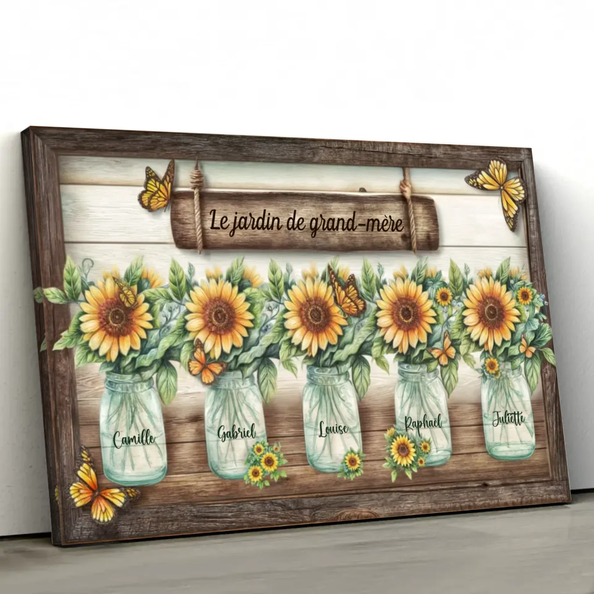 Toile personnalisée – Le jardin de tournesols de mamie - Image 2