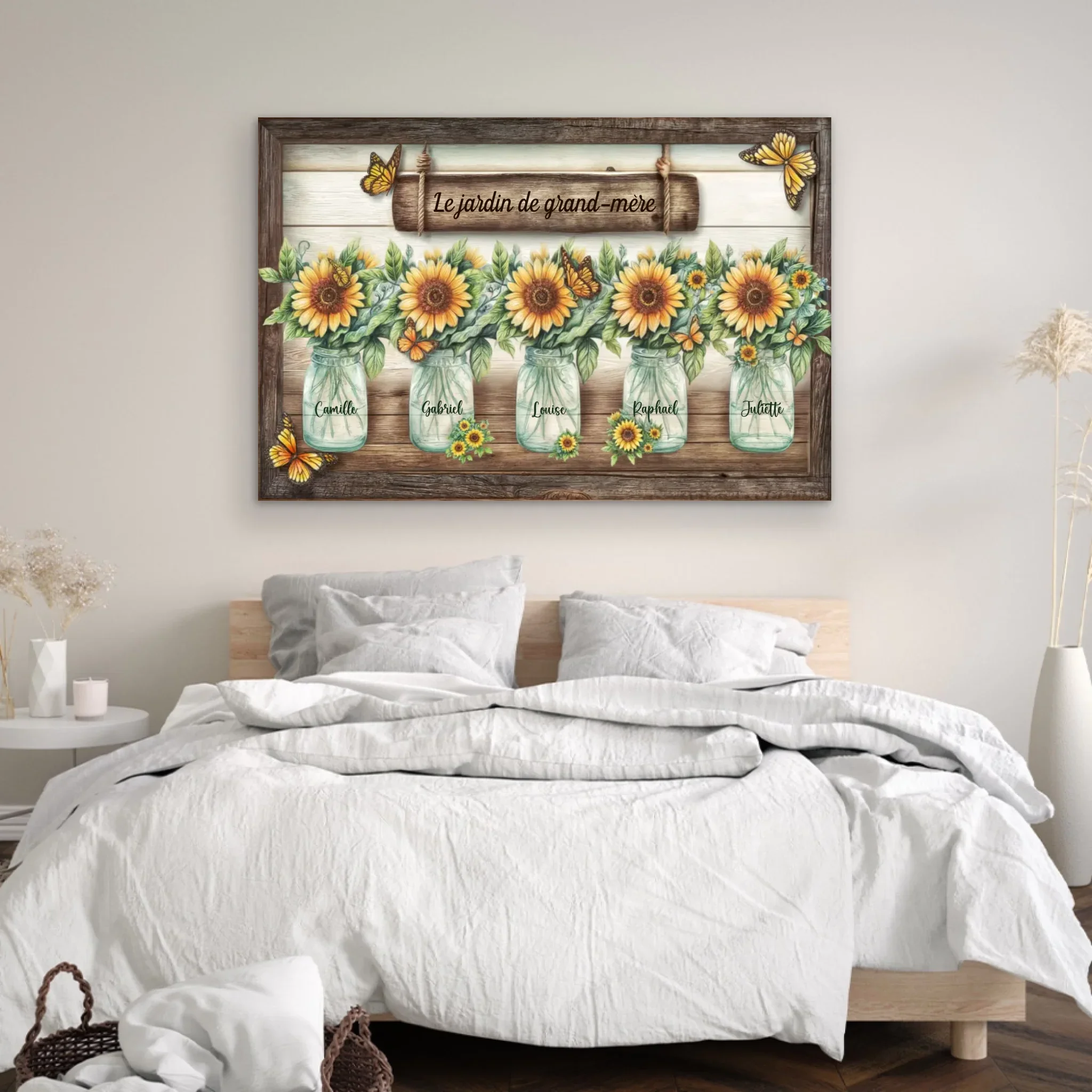 Toile personnalisée – Le jardin de tournesols de mamie - Image 4