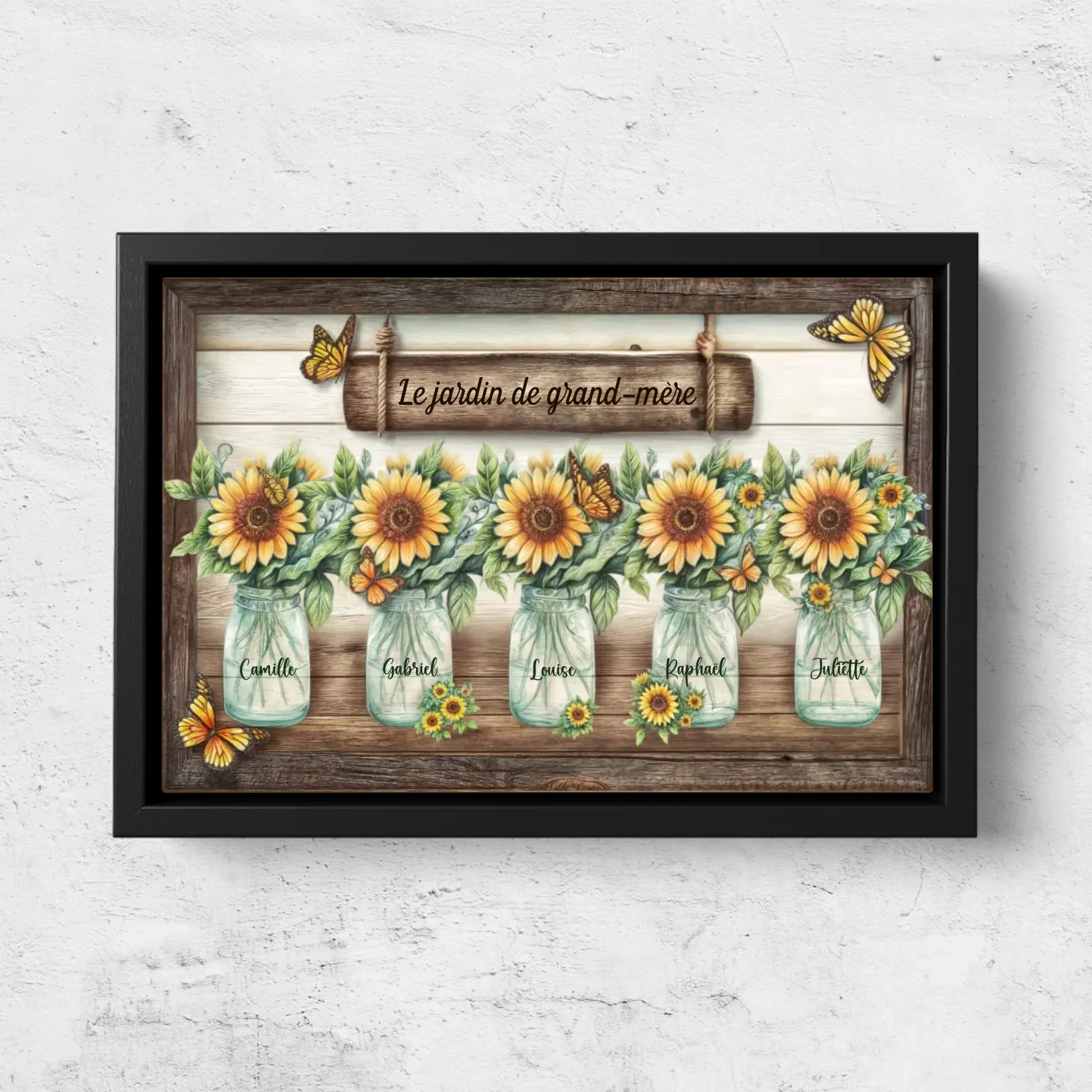 Toile personnalisée – Le jardin de tournesols de mamie - Image 5