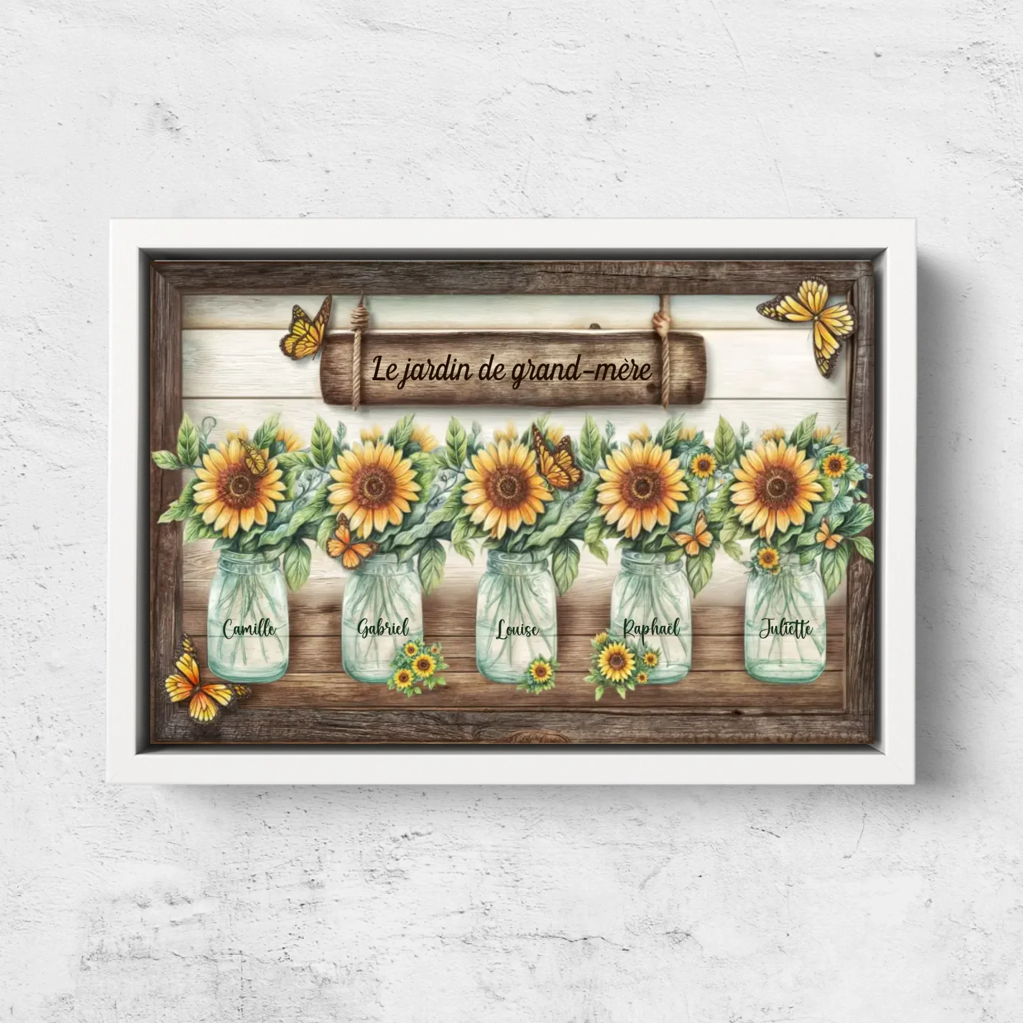 Toile personnalisée – Le jardin de tournesols de mamie - Image 7