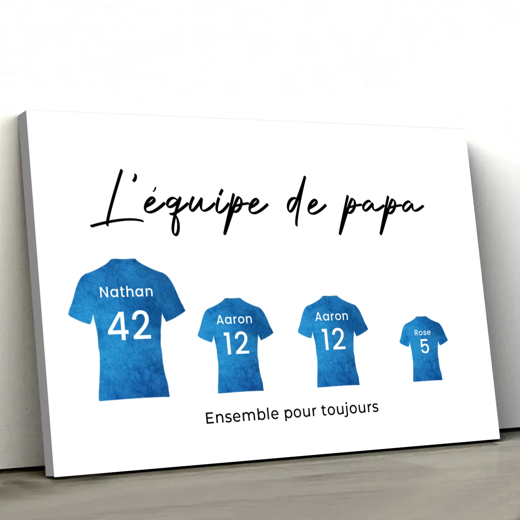 Toile personnalisée "L'équipe de foot de papa avec des maillots personnalisables" - Image 2