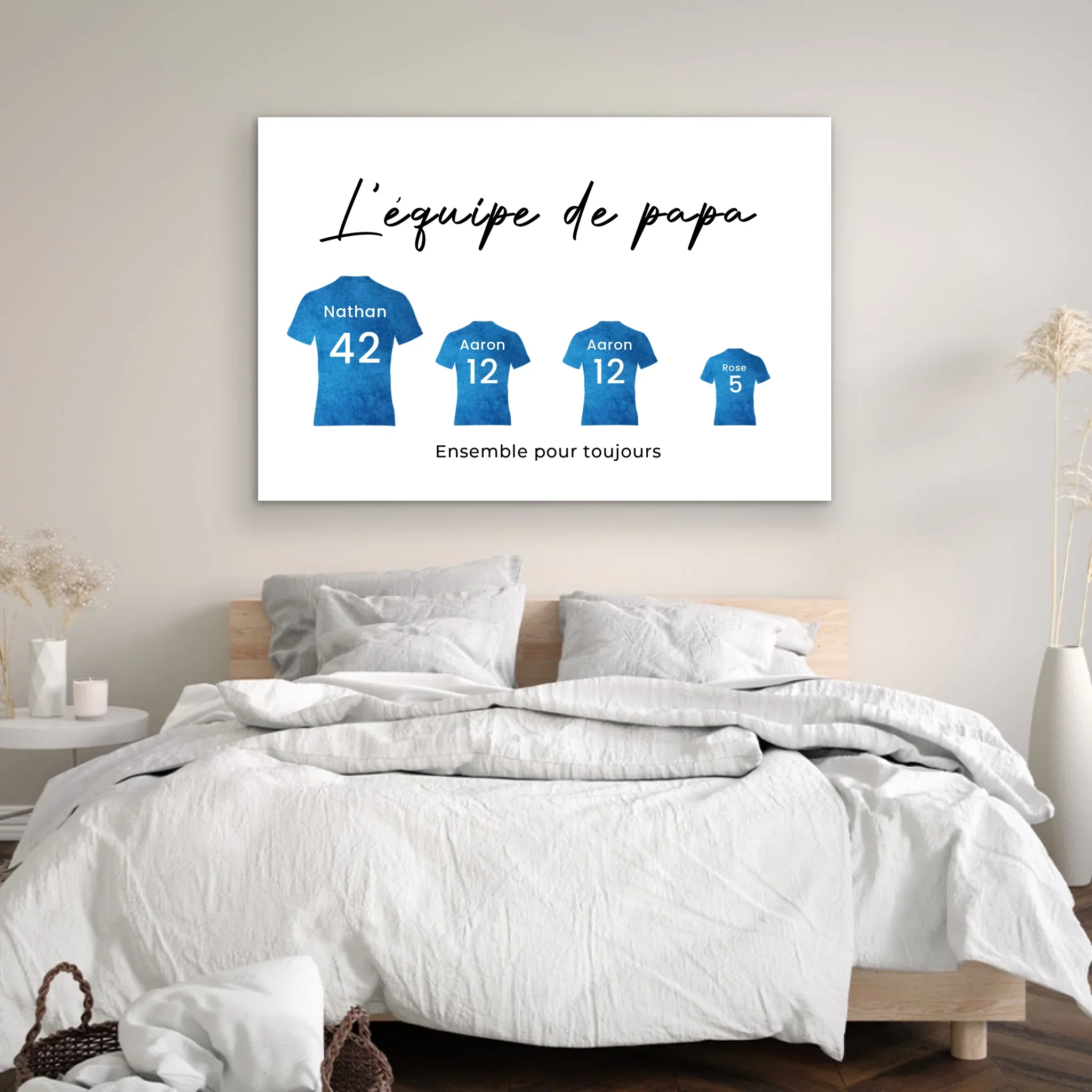 Toile personnalisée "L'équipe de foot de papa avec des maillots personnalisables" - Image 4