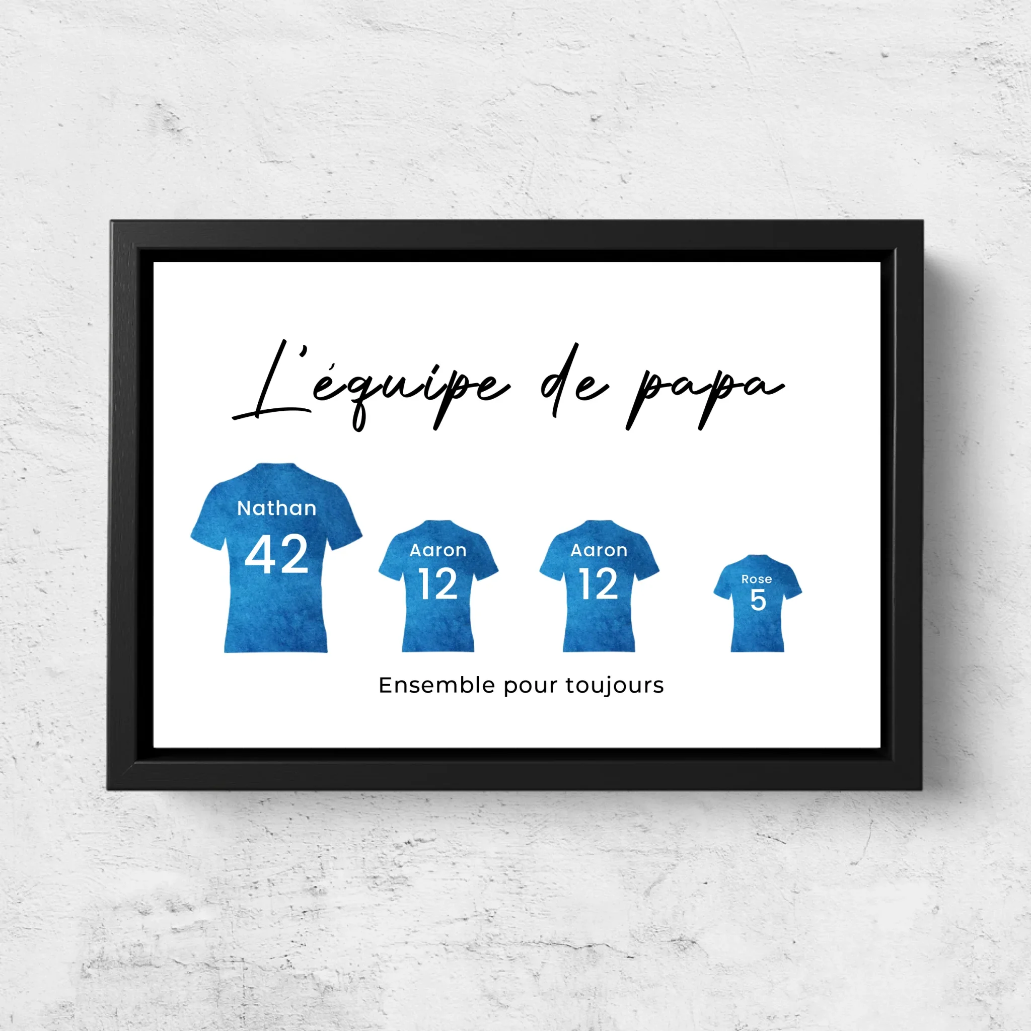 Toile personnalisée "L'équipe de foot de papa avec des maillots personnalisables" - Image 5