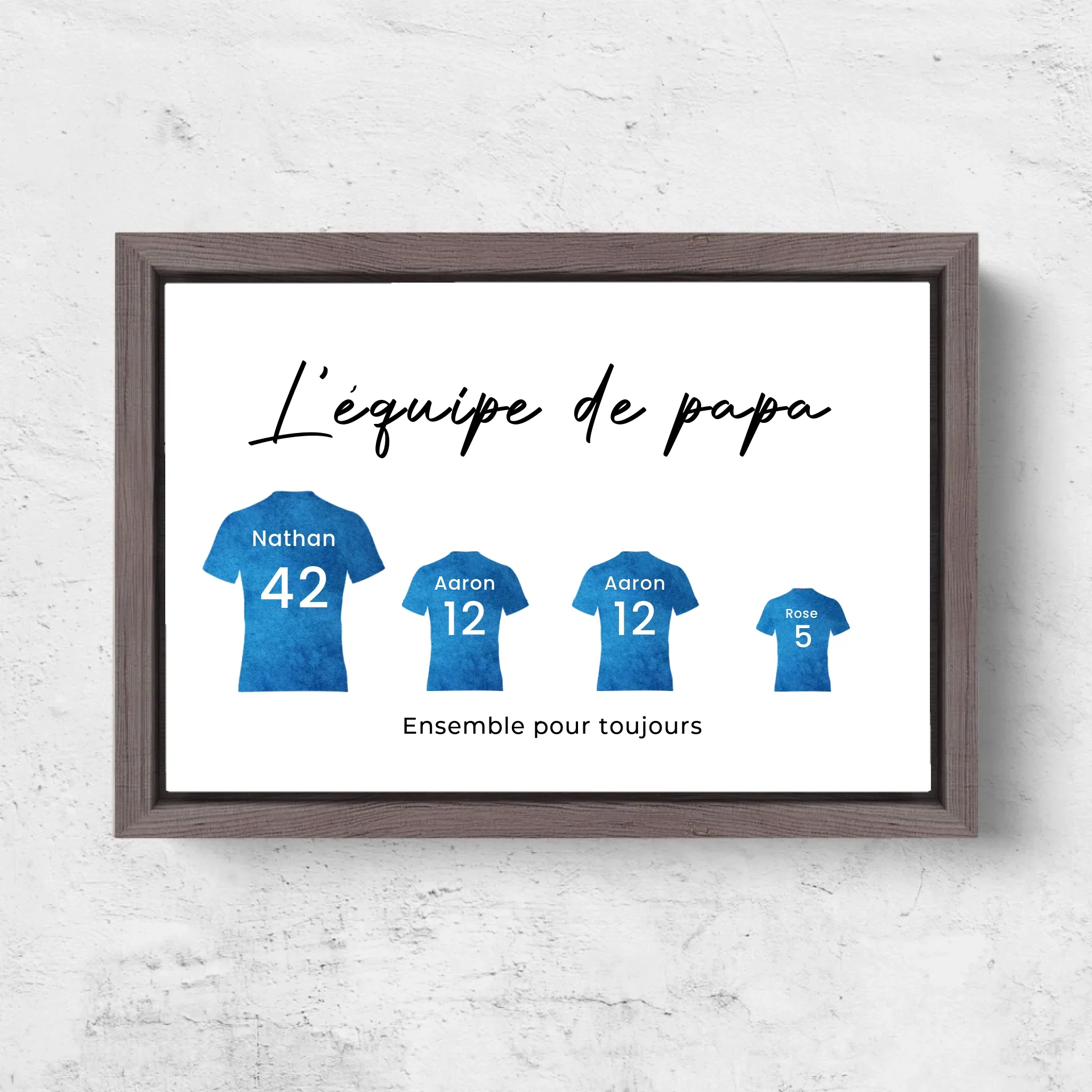 Toile personnalisée "L'équipe de foot de papa avec des maillots personnalisables" - Image 6