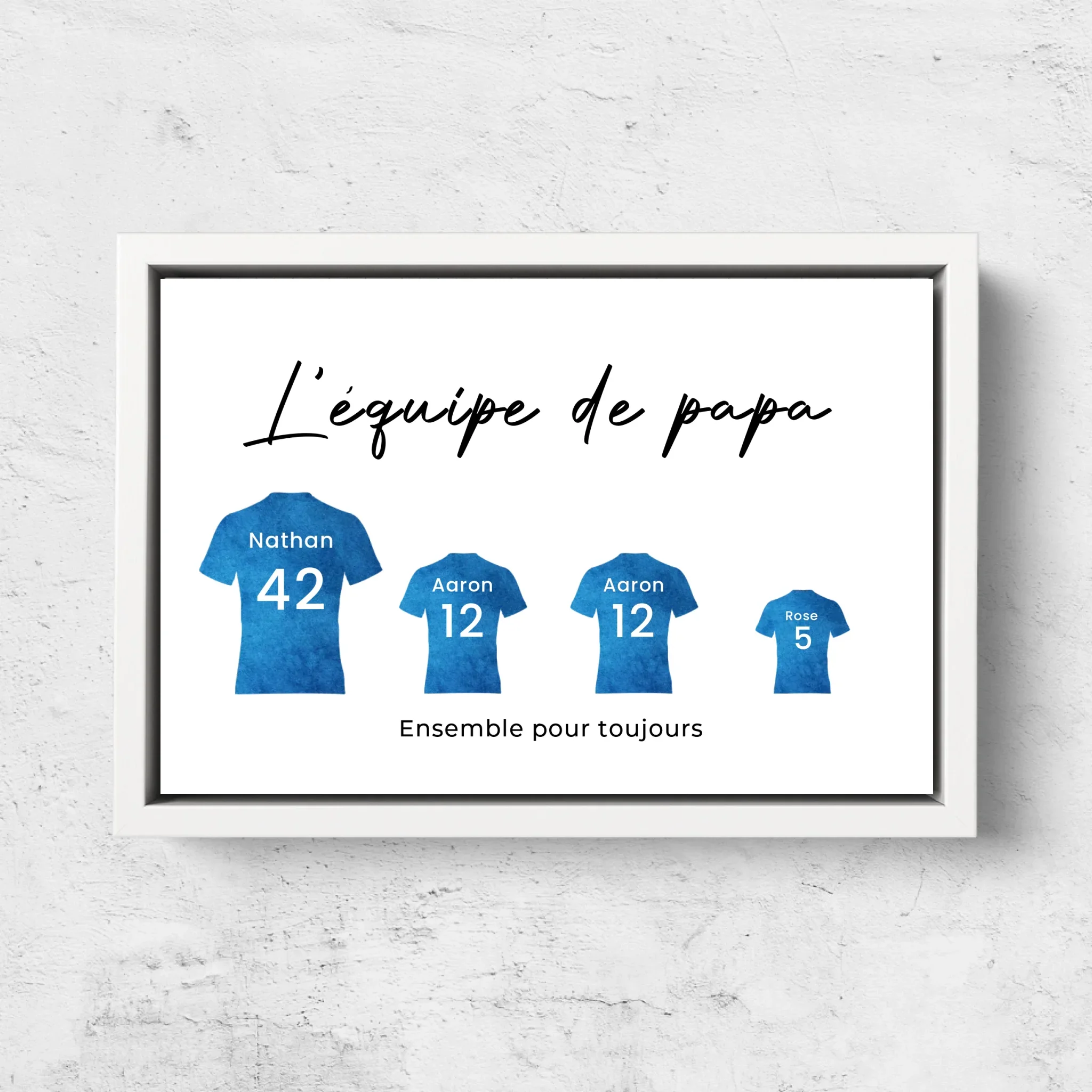 Toile personnalisée "L'équipe de foot de papa avec des maillots personnalisables" - Image 7