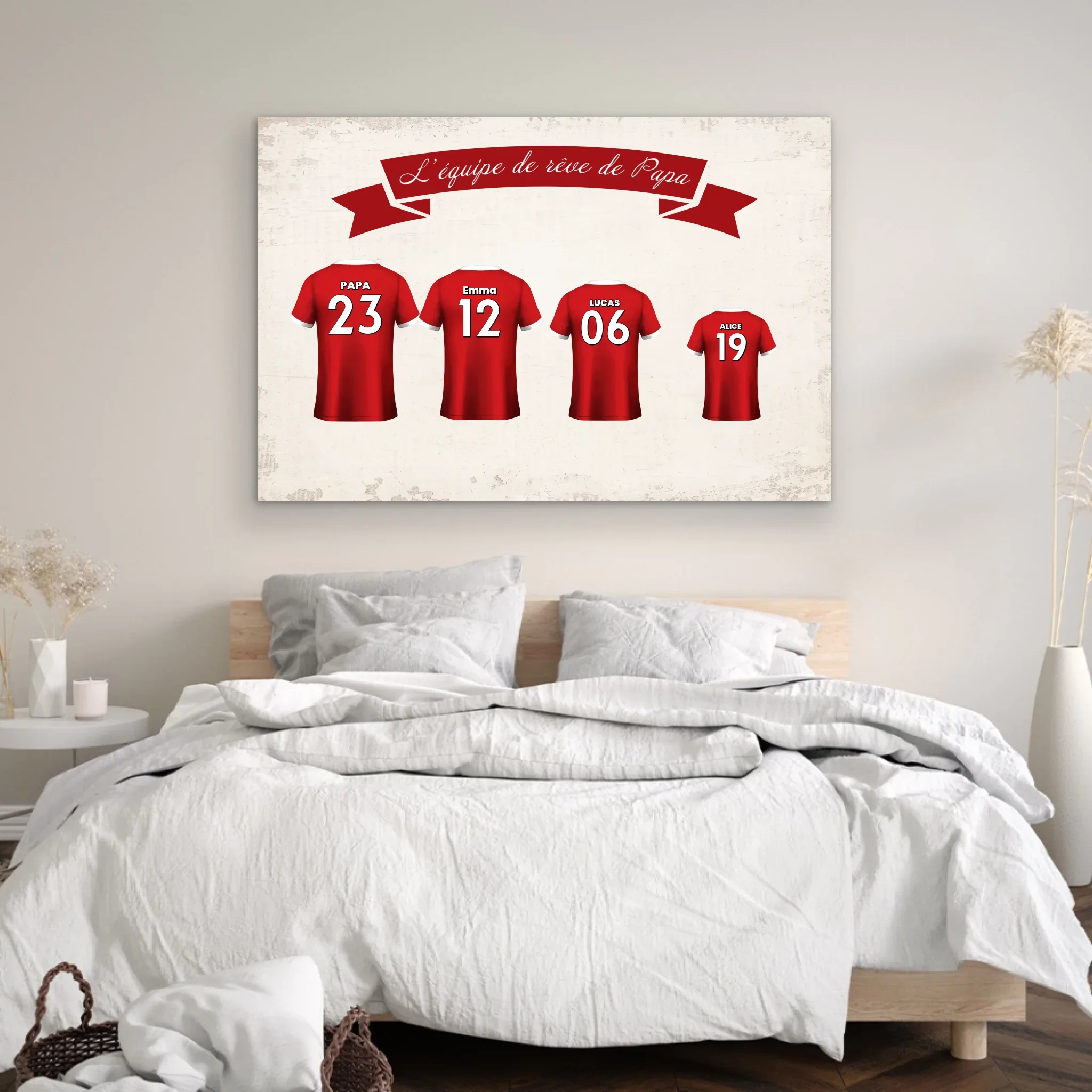 Toile personnalisée "L'équipe de foot de papa avec maillot personnalisable" - Image 4