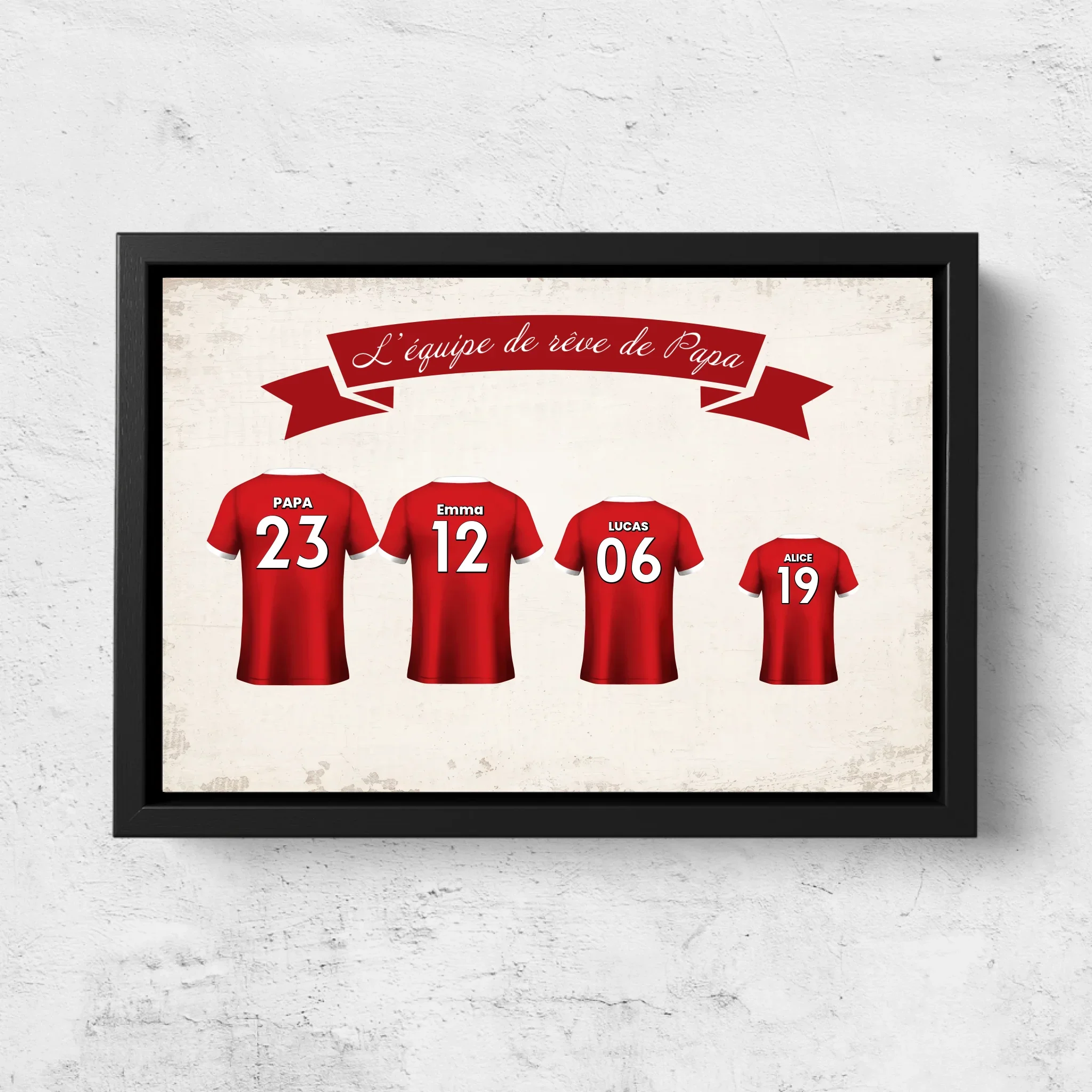 Toile personnalisée "L'équipe de foot de papa avec maillot personnalisable" - Image 5