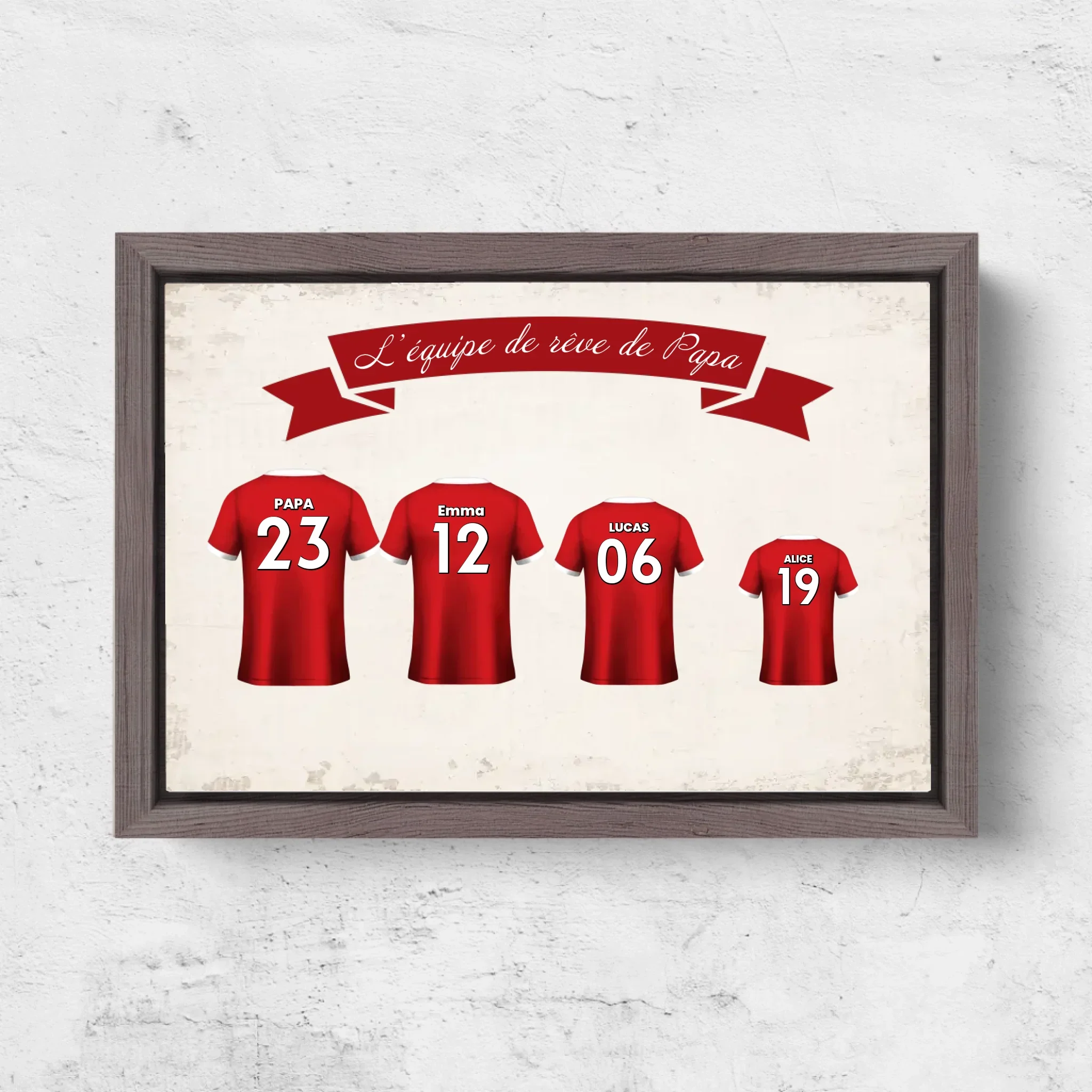 Toile personnalisée "L'équipe de foot de papa avec maillot personnalisable" - Image 6