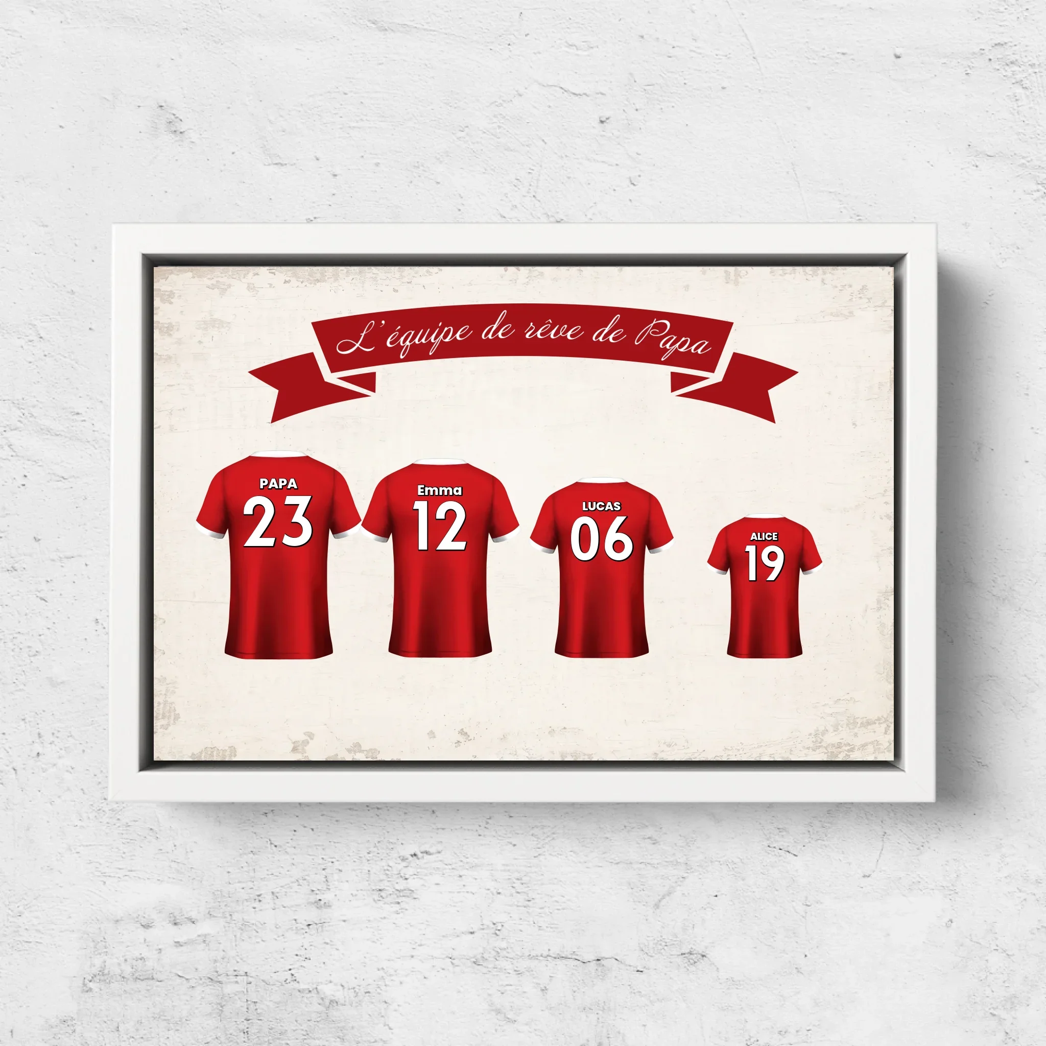 Toile personnalisée "L'équipe de foot de papa avec maillot personnalisable" - Image 7