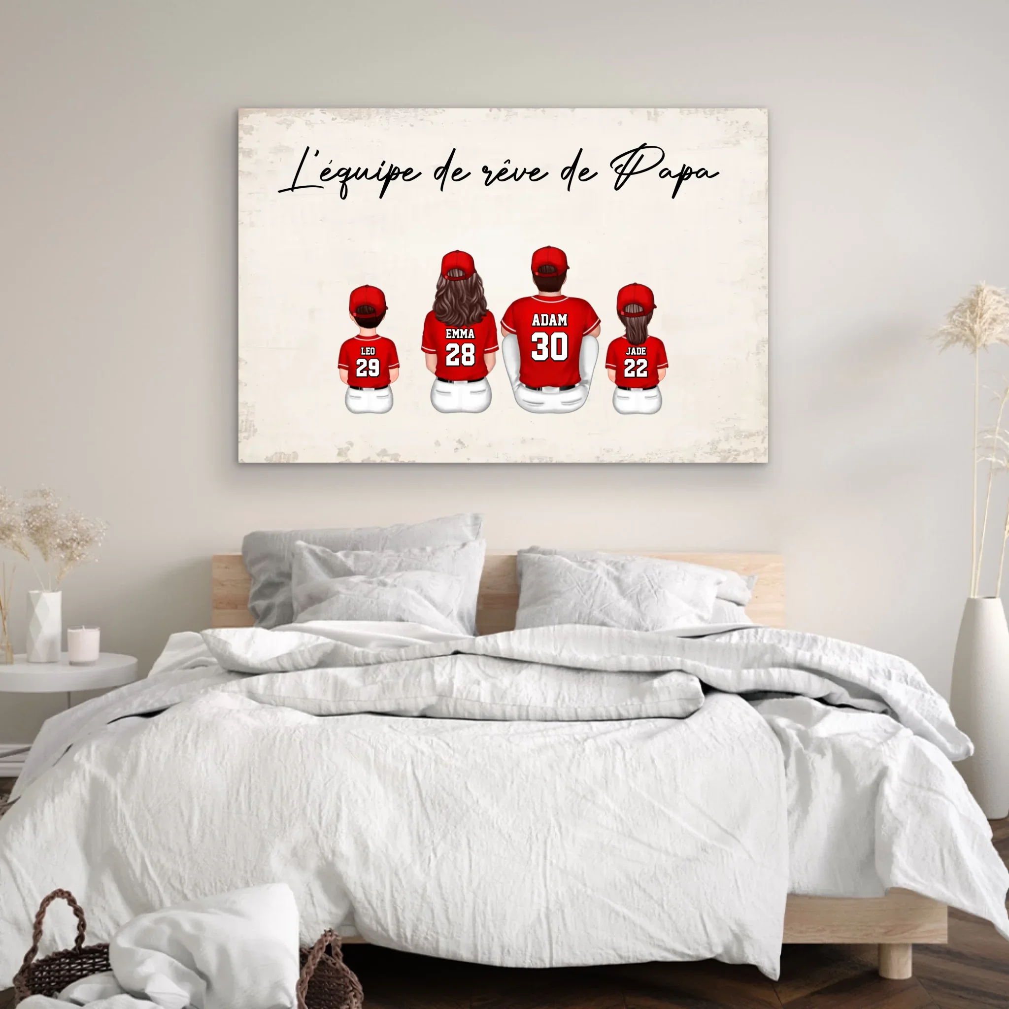 Toile personnalisée "L'équipe de rêve de Papa - Baseball" - Image 4