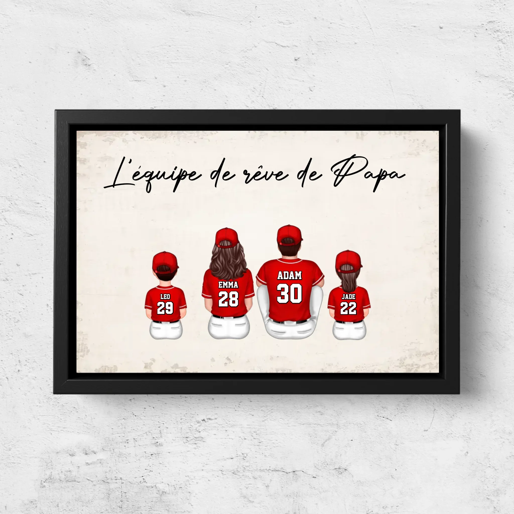 Toile personnalisée "L'équipe de rêve de Papa - Baseball" - Image 5