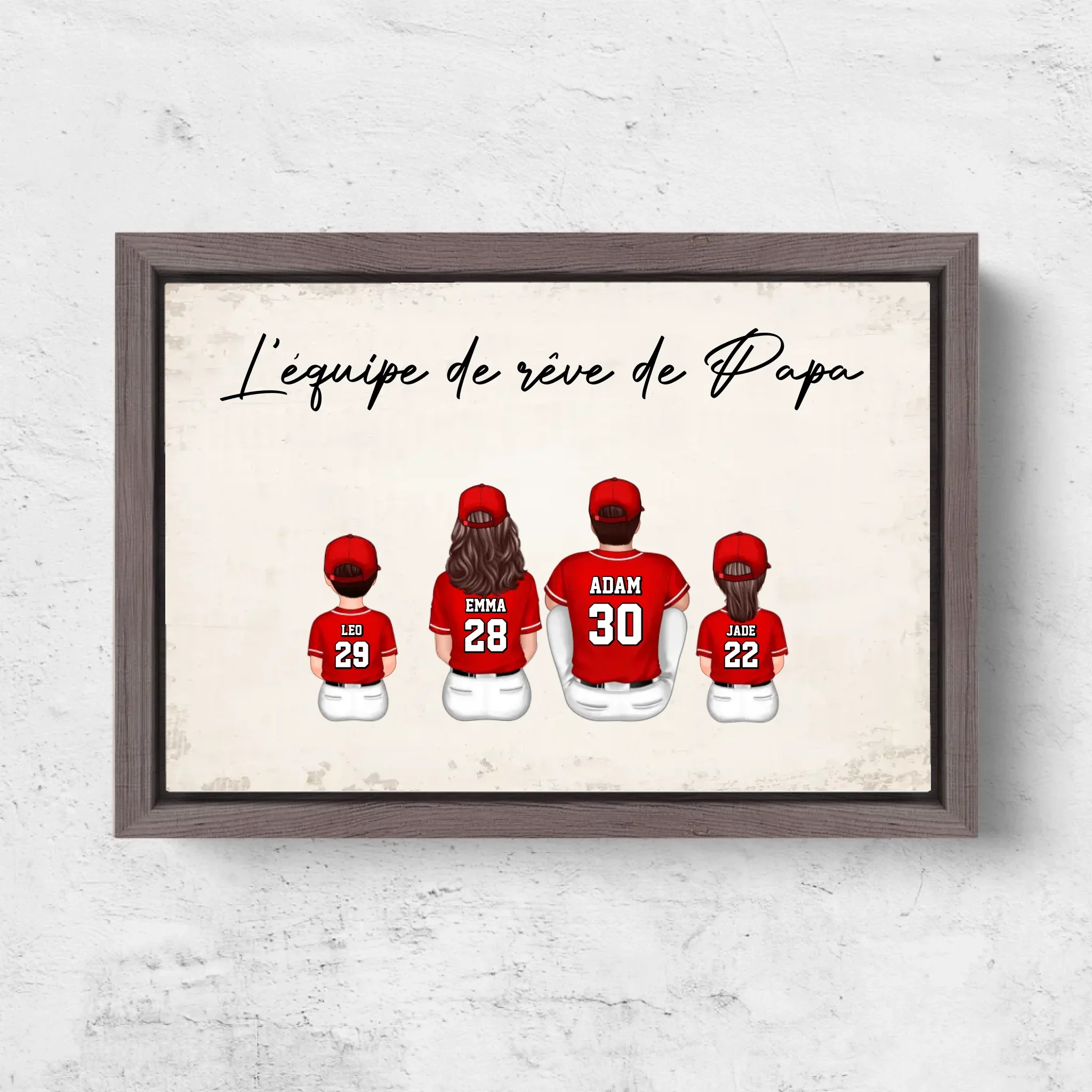 Toile personnalisée "L'équipe de rêve de Papa - Baseball" - Image 6