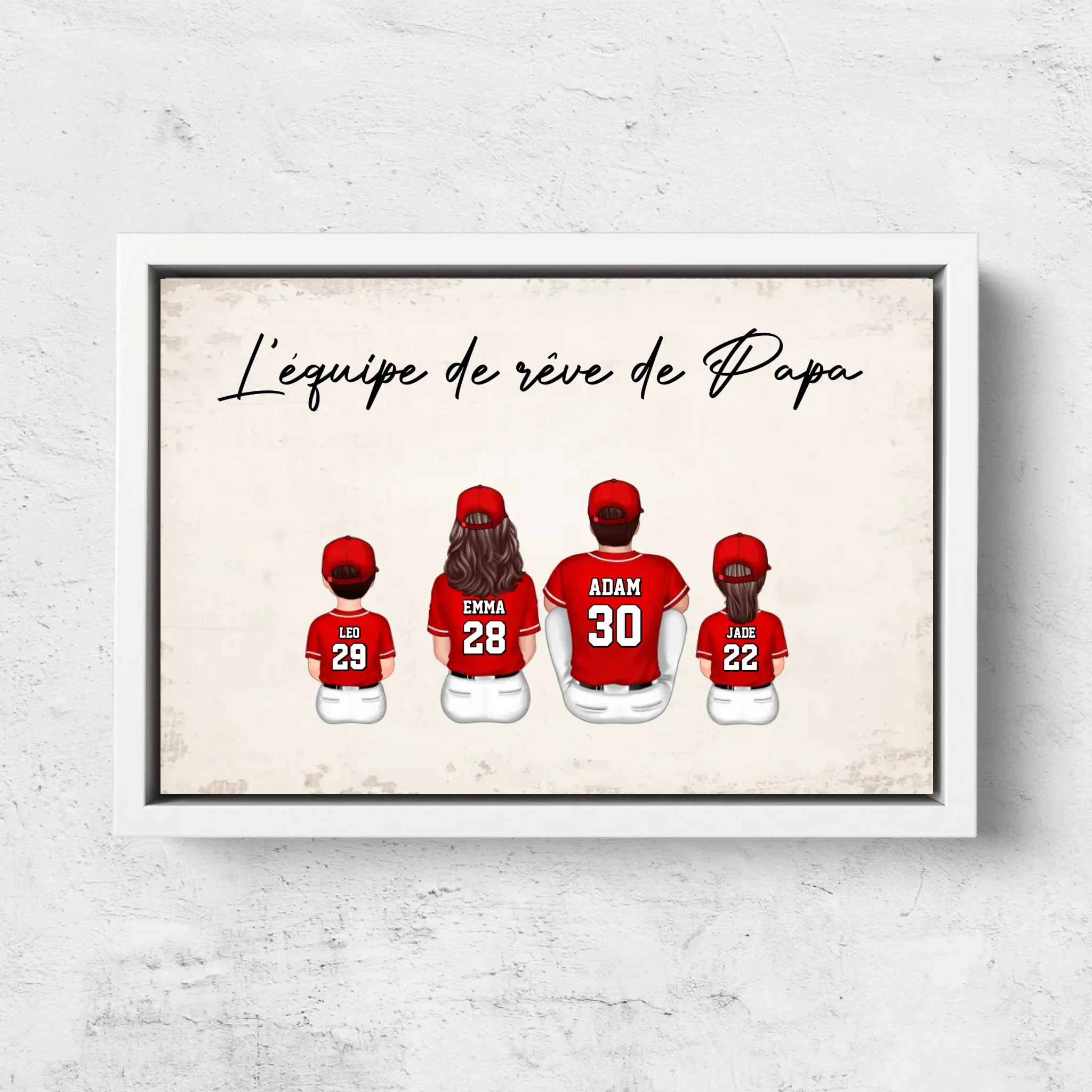 Toile personnalisée "L'équipe de rêve de Papa - Baseball" - Image 7