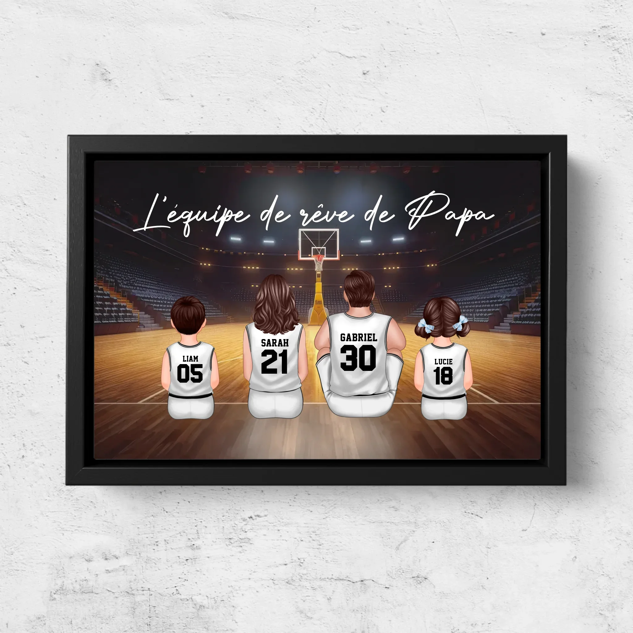 Toile personnalisée "L'équipe de rêve de Papa - Basket" - Image 5