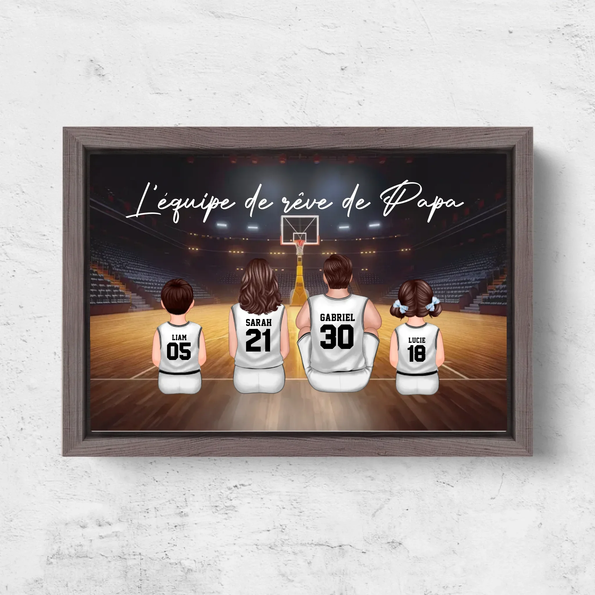 Toile personnalisée "L'équipe de rêve de Papa - Basket" - Image 6