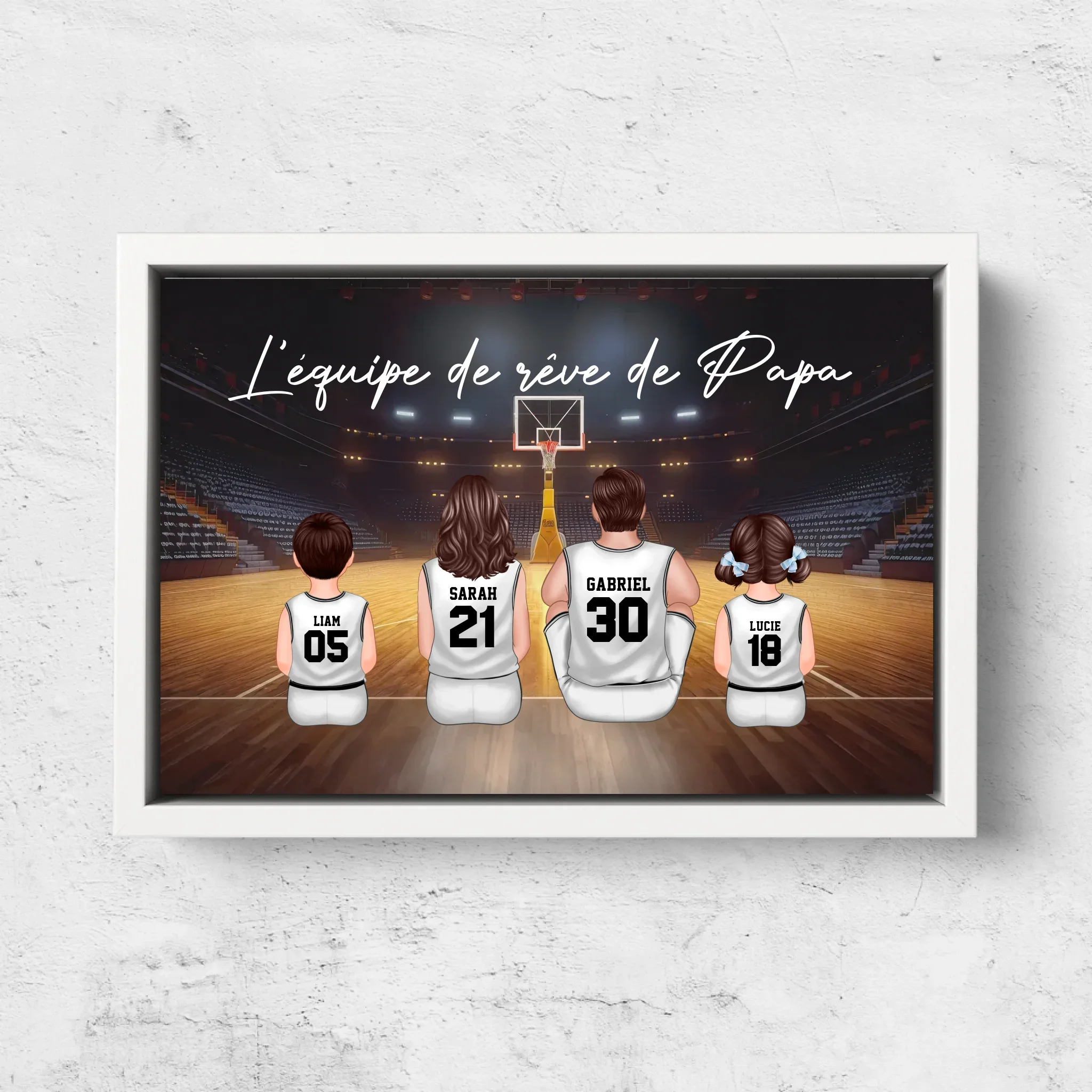 Toile personnalisée "L'équipe de rêve de Papa - Basket" - Image 7