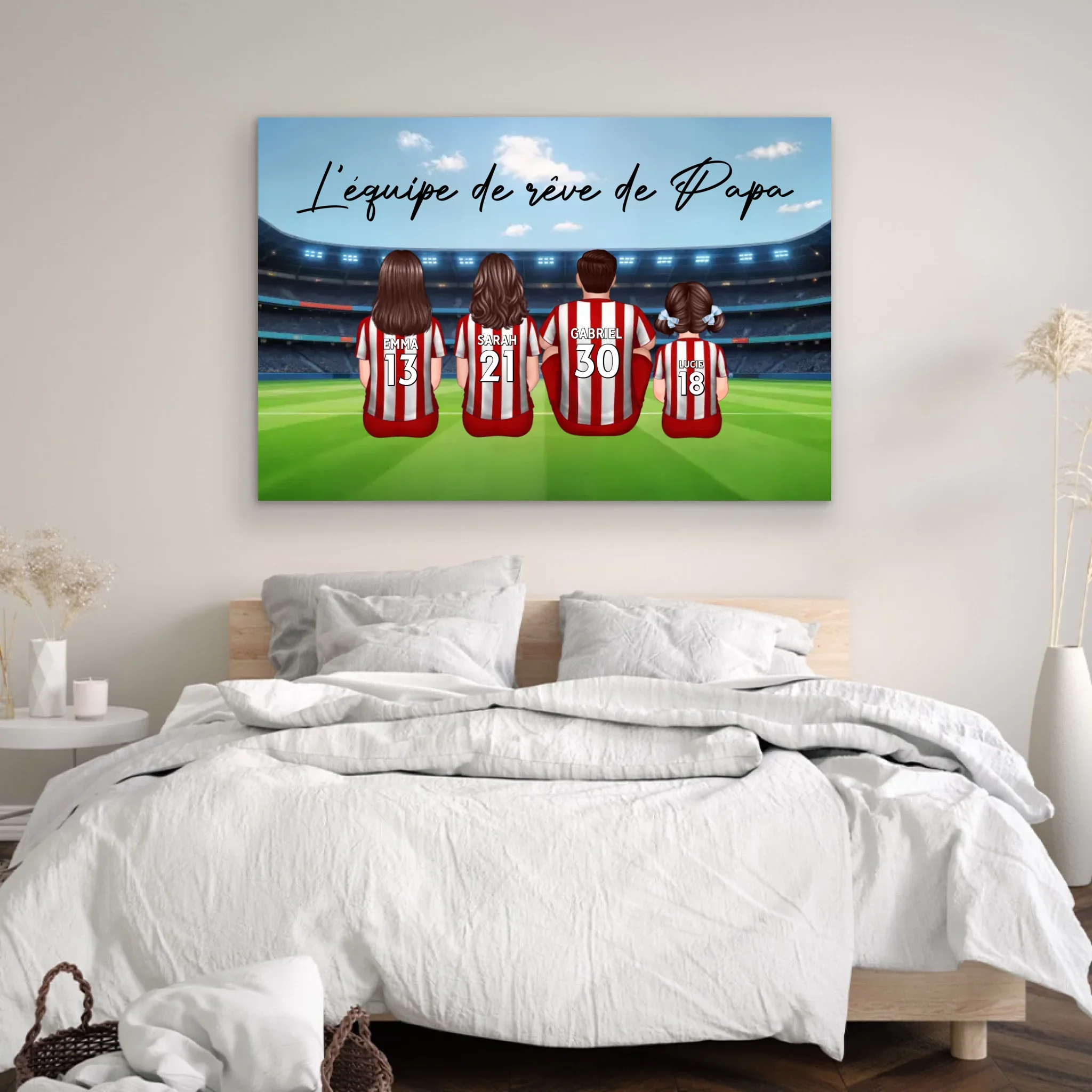 Toile personnalisée "L'équipe de rêve de Papa - Football" - Image 4