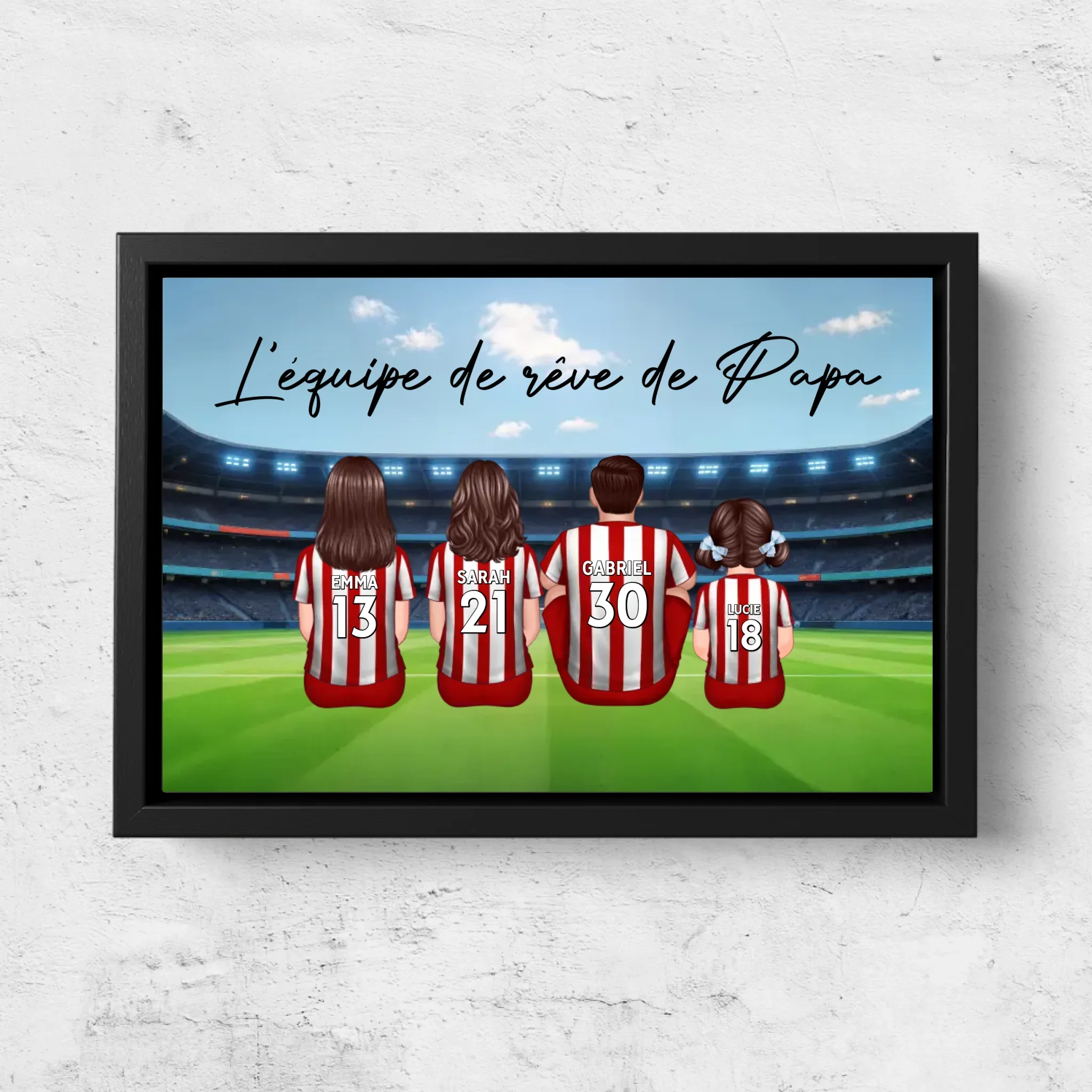 Toile personnalisée "L'équipe de rêve de Papa - Football" - Image 5