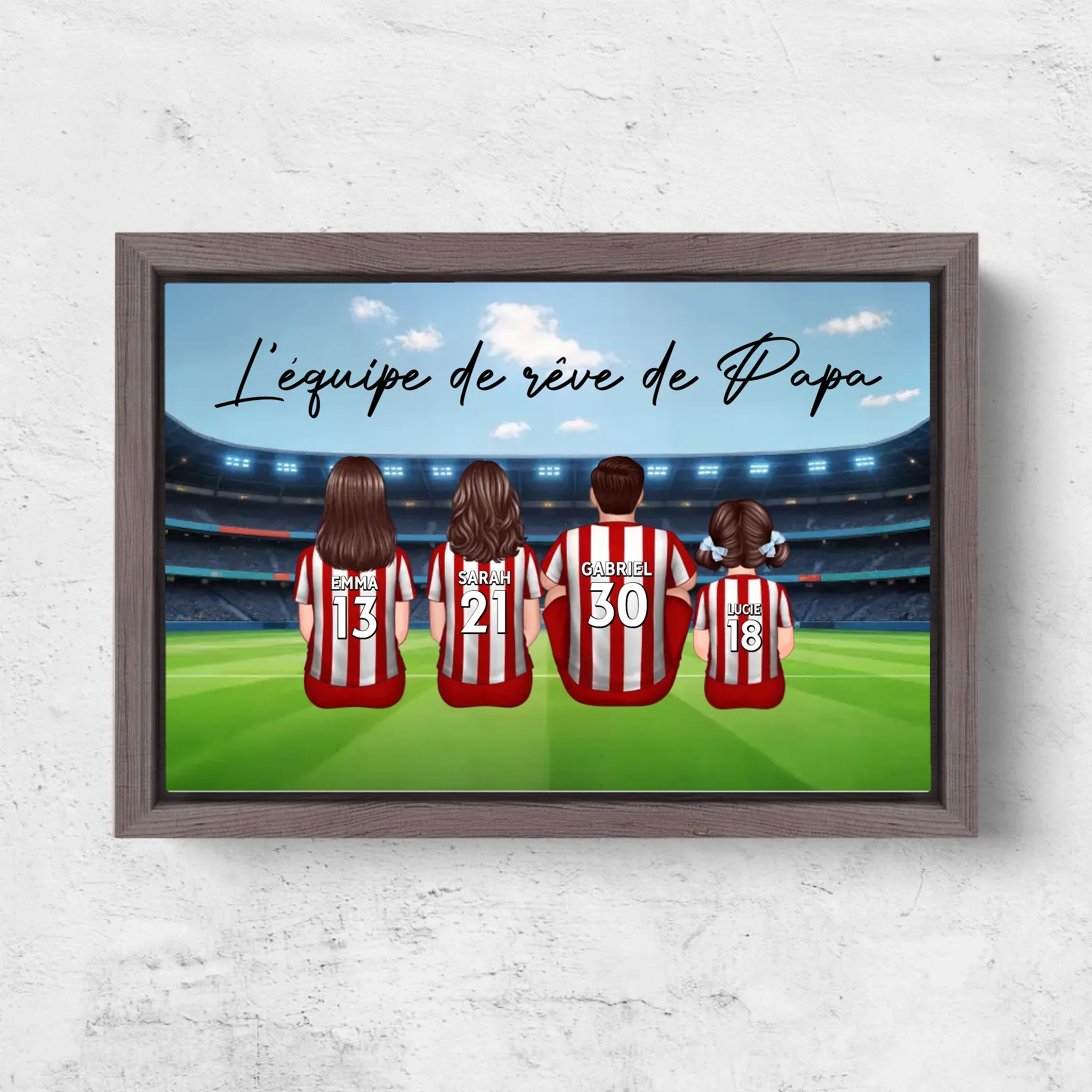 Toile personnalisée "L'équipe de rêve de Papa - Football" - Image 6