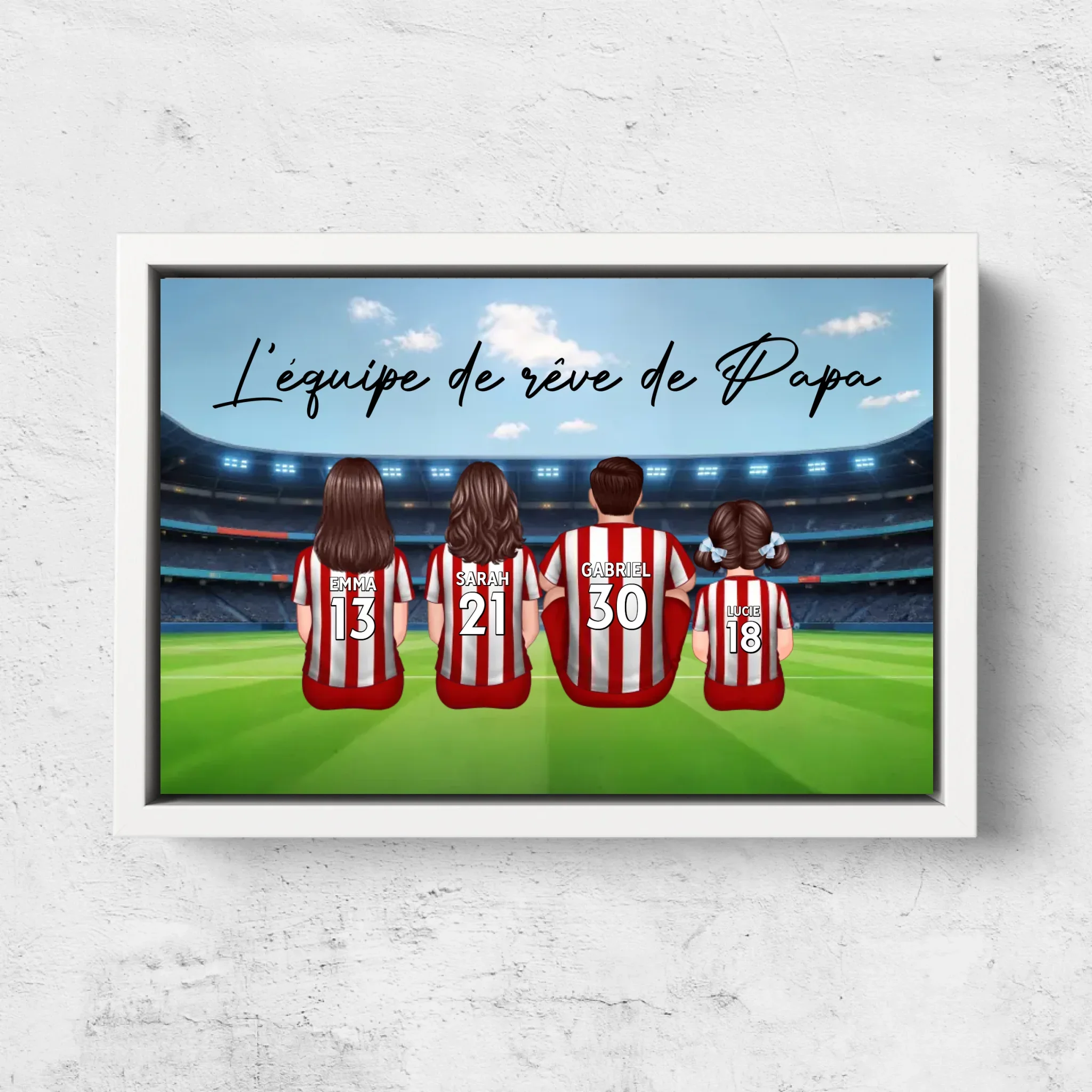 Toile personnalisée "L'équipe de rêve de Papa - Football" - Image 7