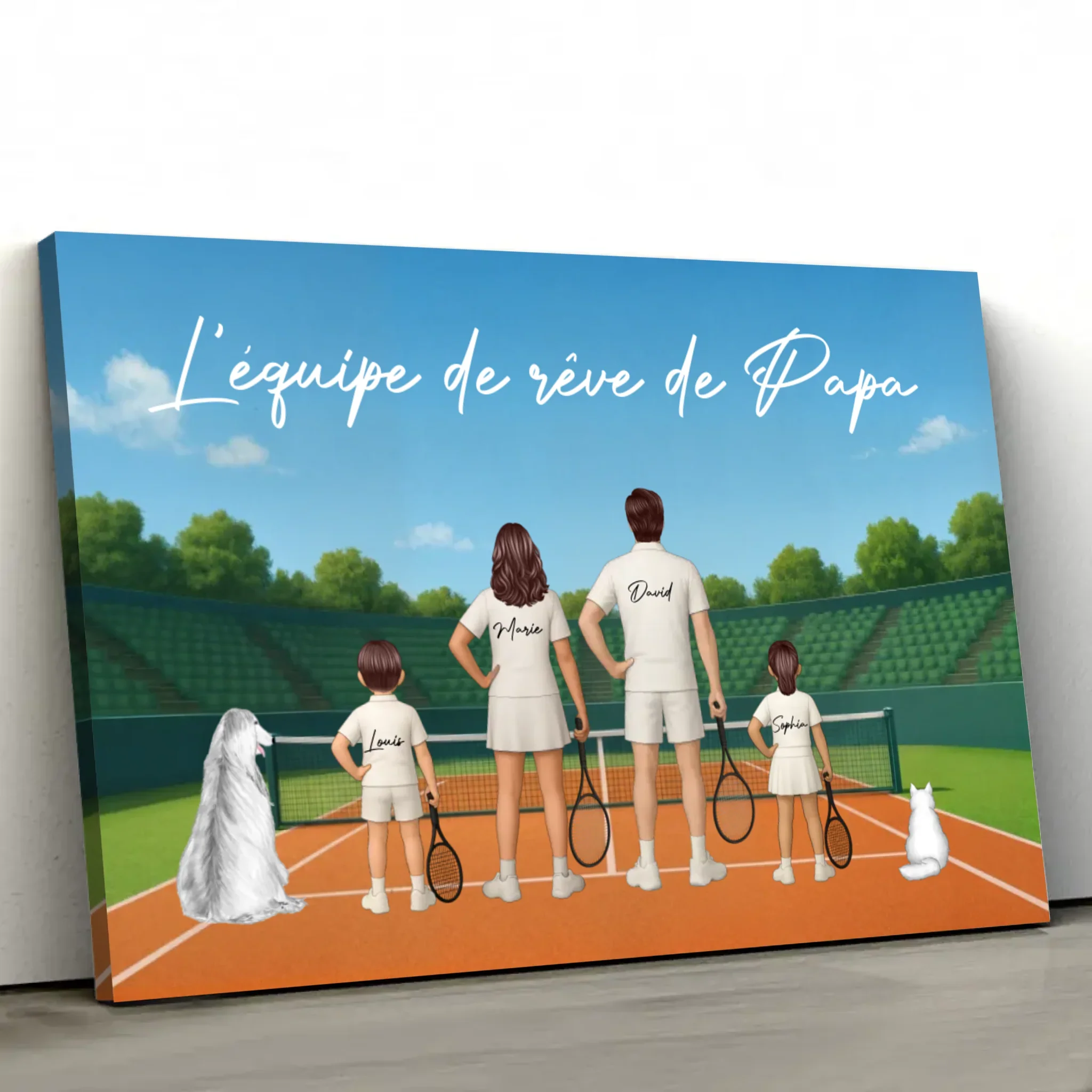 Toile personnalisée "L'équipe de rêve de Papa - Tennis" - Image 2