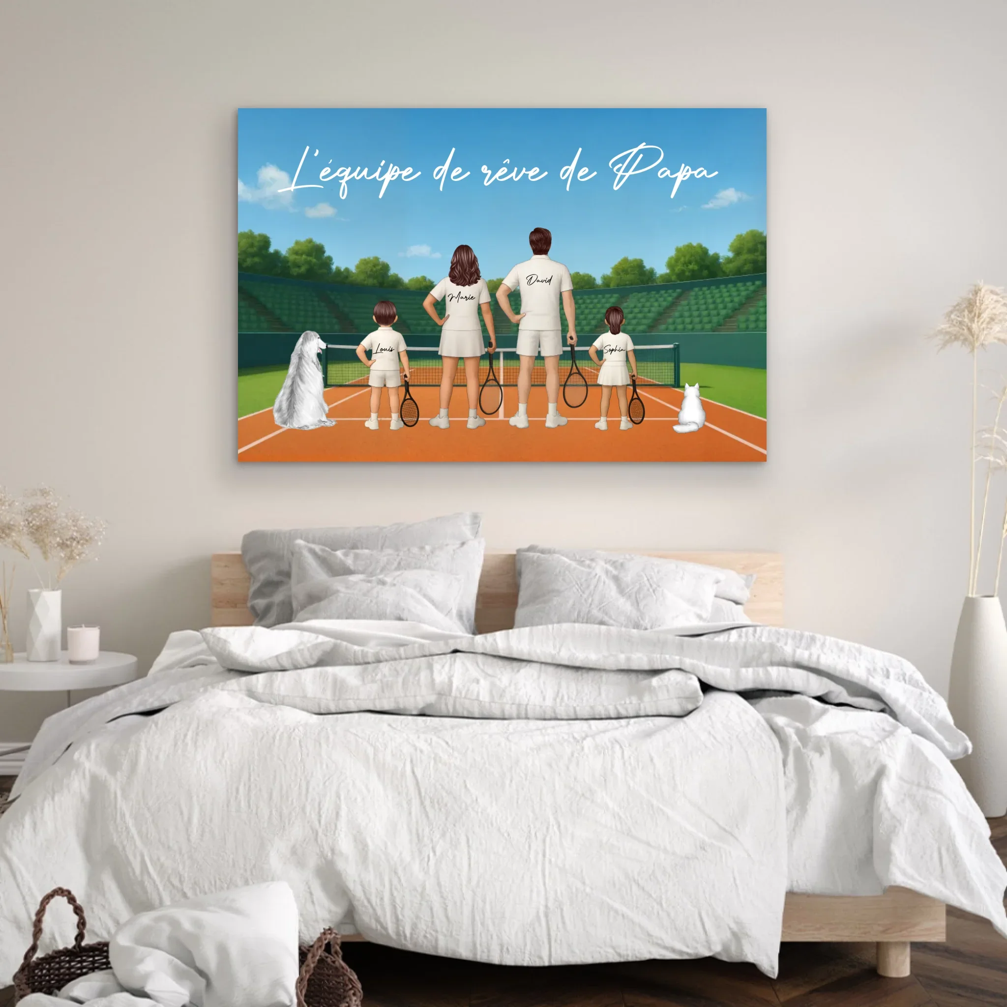 Toile personnalisée "L'équipe de rêve de Papa - Tennis" - Image 4