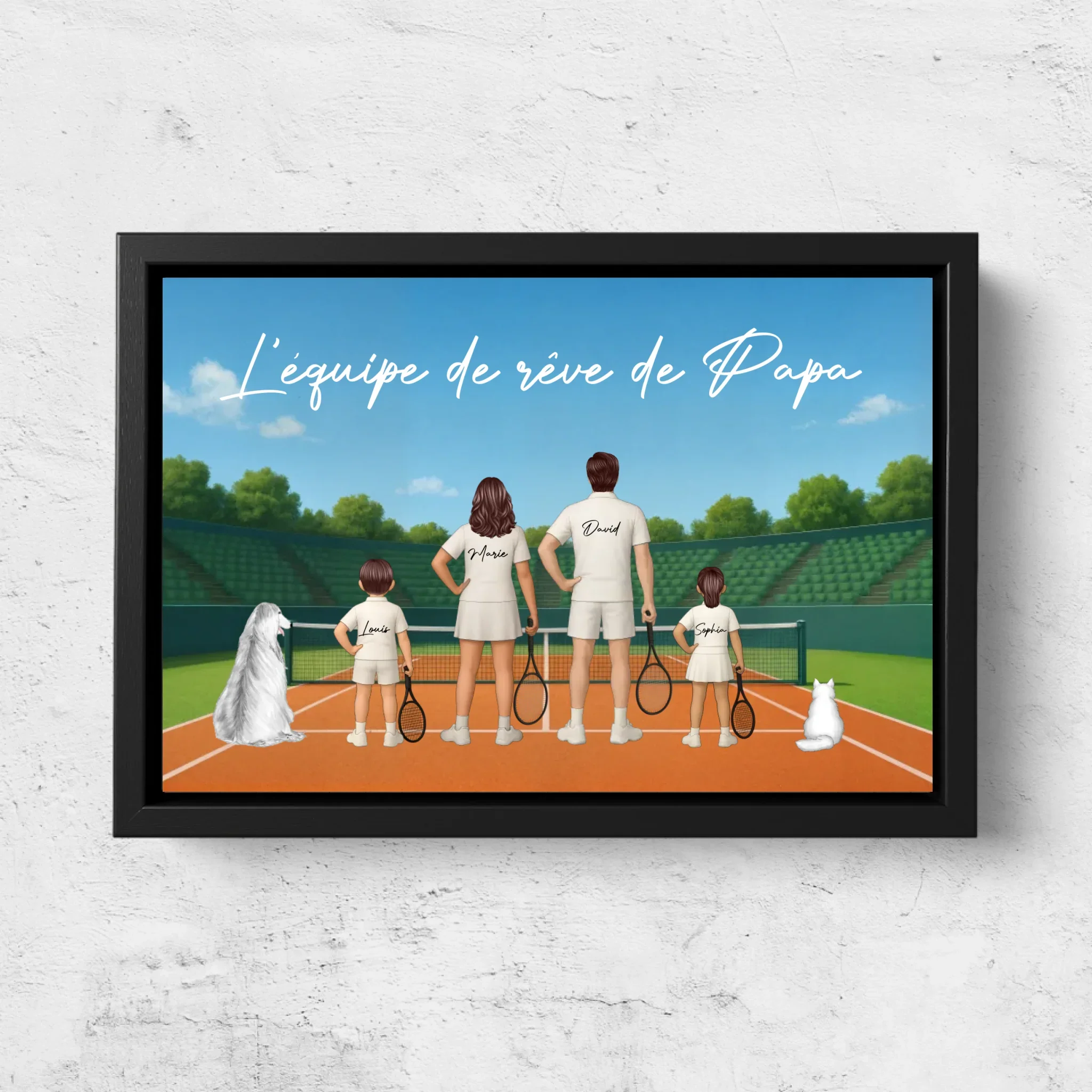 Toile personnalisée "L'équipe de rêve de Papa - Tennis" - Image 5