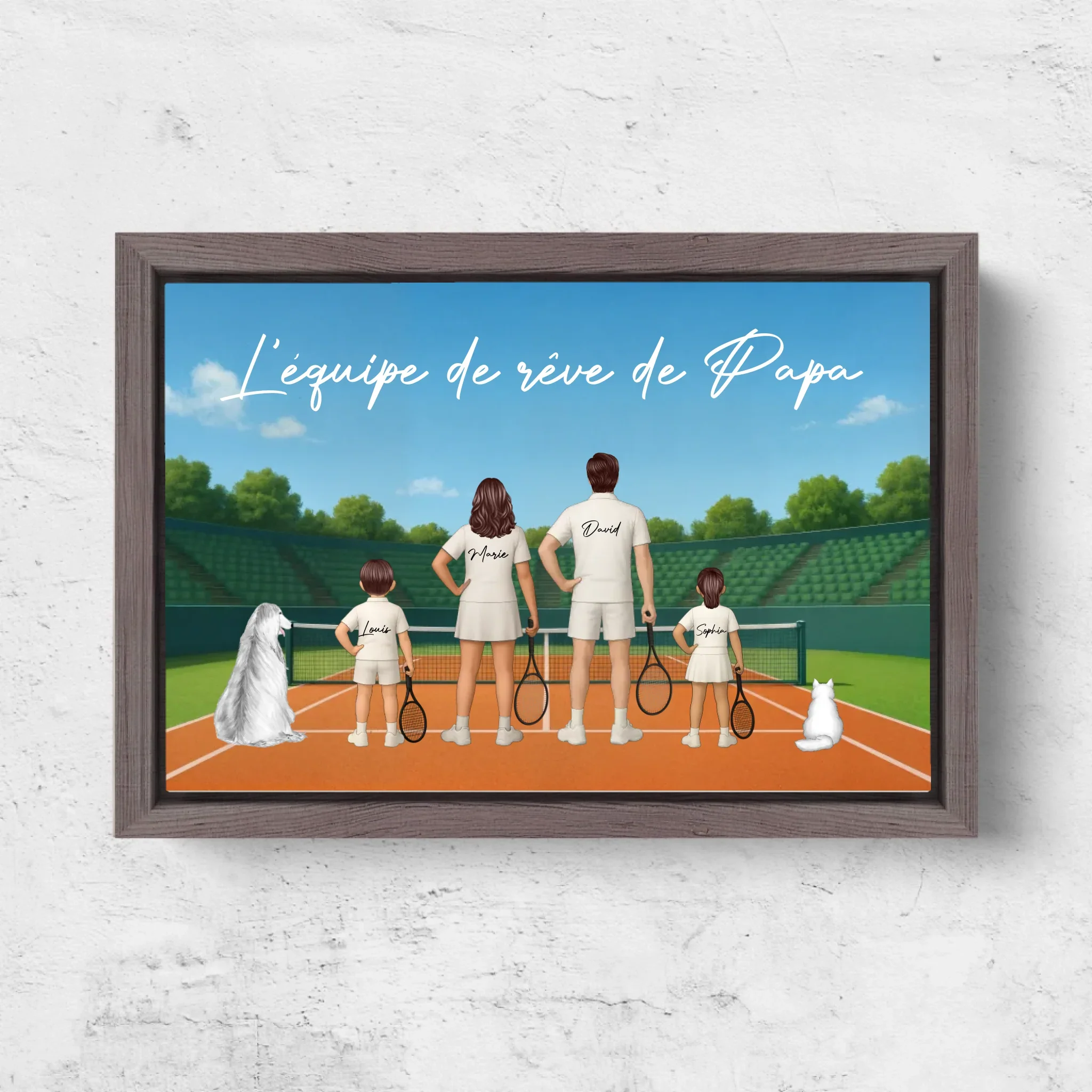 Toile personnalisée "L'équipe de rêve de Papa - Tennis" - Image 6