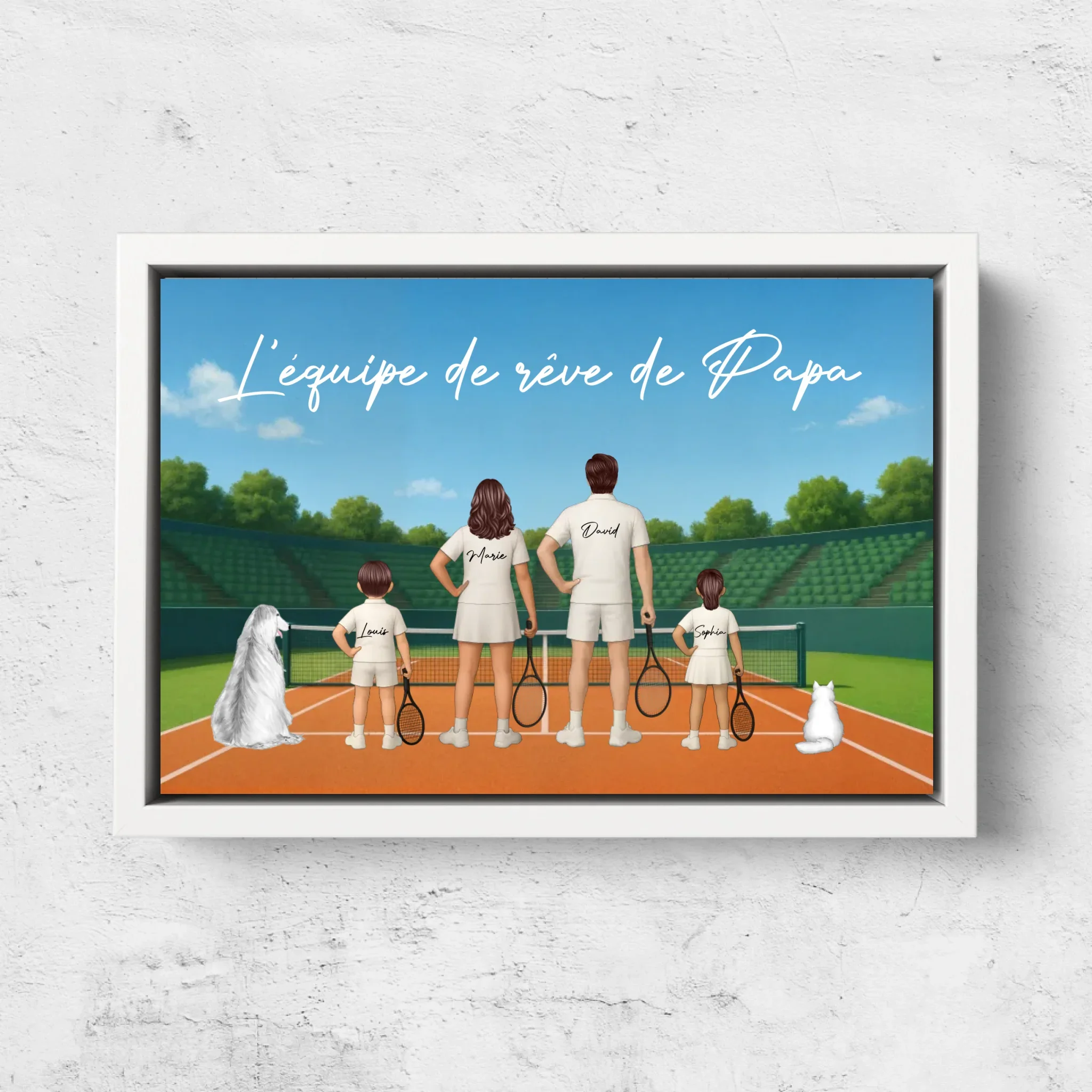 Toile personnalisée "L'équipe de rêve de Papa - Tennis" - Image 7