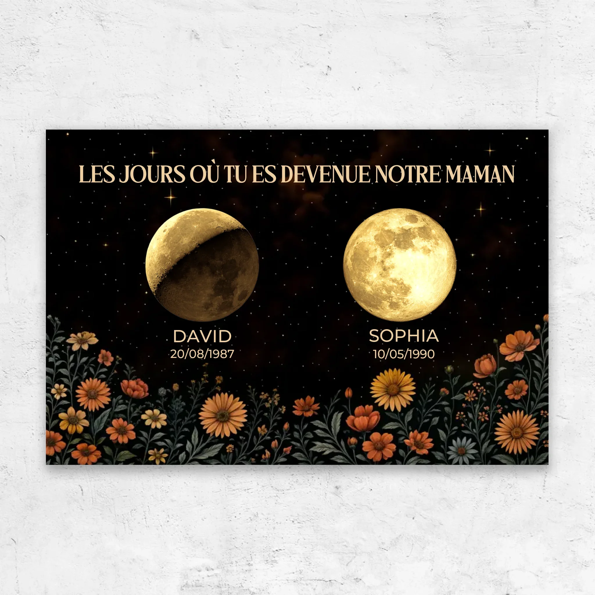 Toile personnalisée "Les jours où tu es devenue maman"