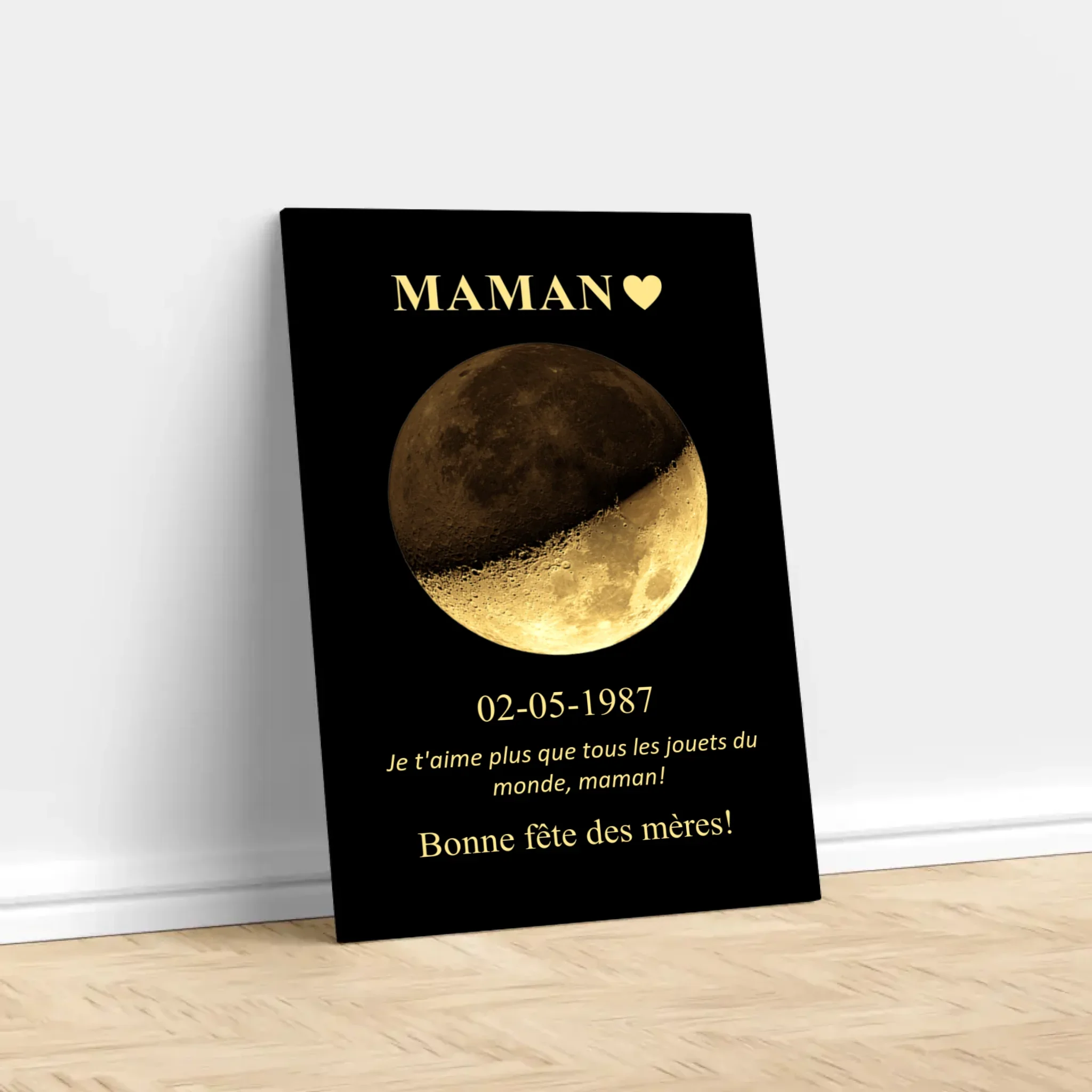 Toile personnalisée "Les phases de la lune pour maman et papa" - Image 3