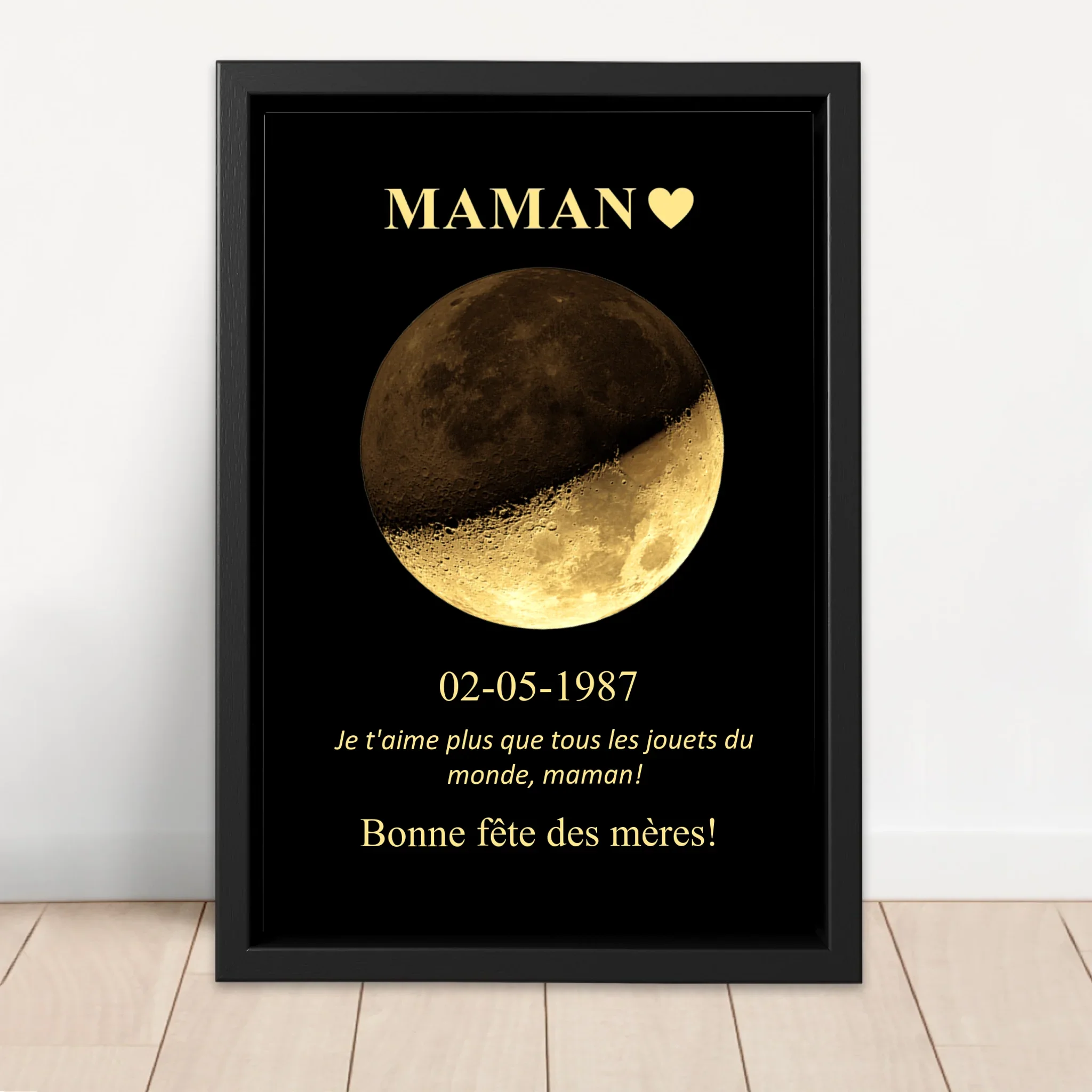 Toile personnalisée "Les phases de la lune pour maman et papa" - Image 4