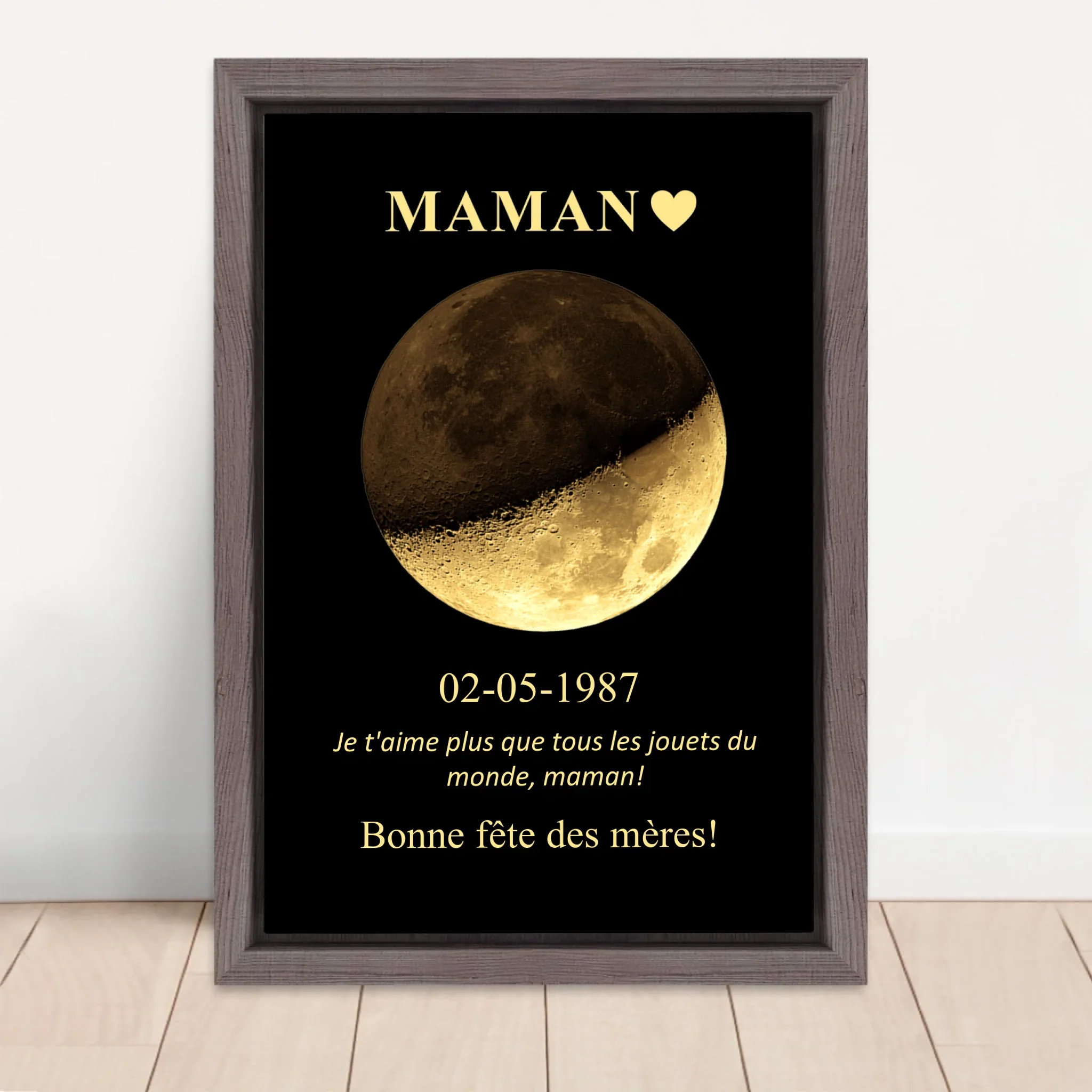 Toile personnalisée "Les phases de la lune pour maman et papa" - Image 5