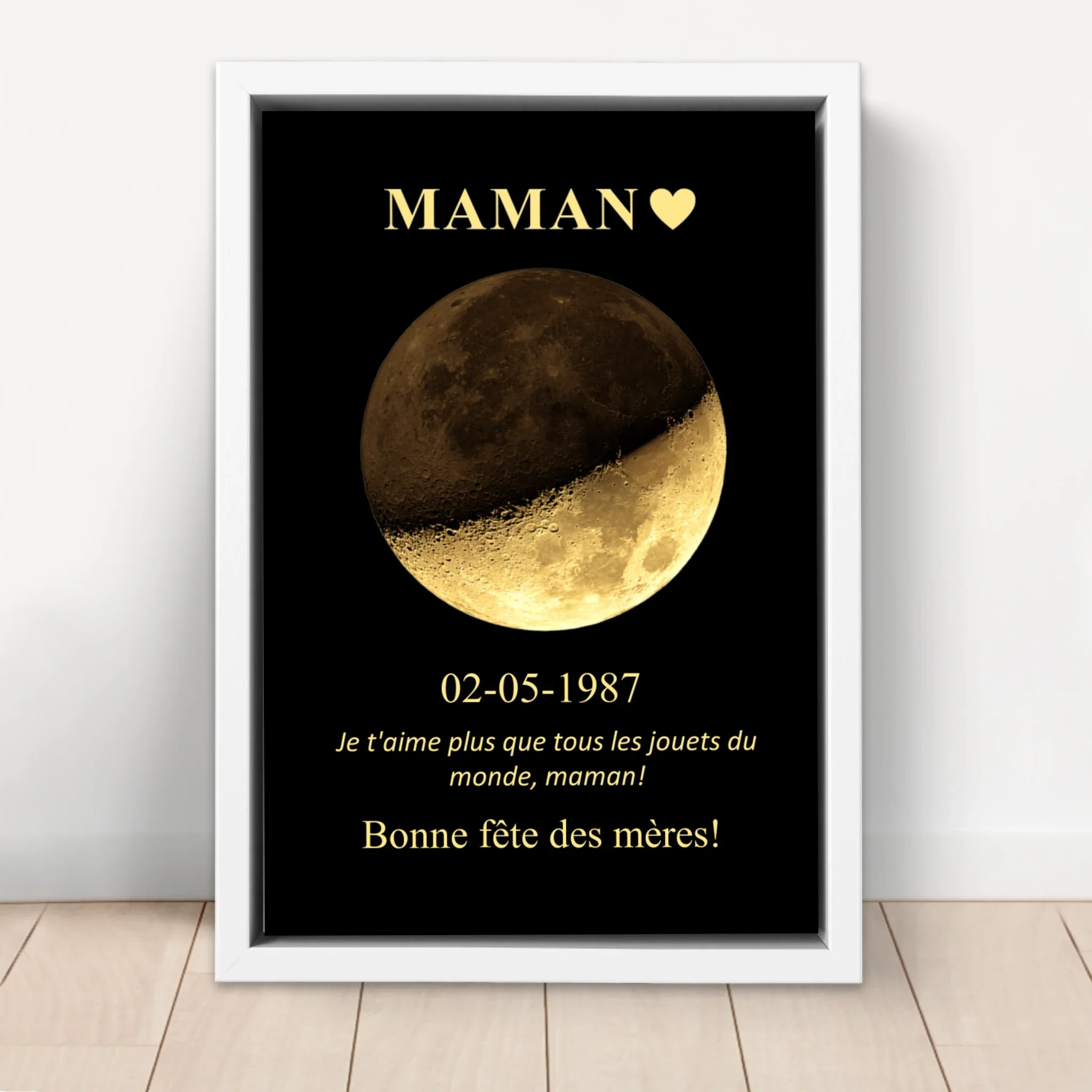 Toile personnalisée "Les phases de la lune pour maman et papa" - Image 6