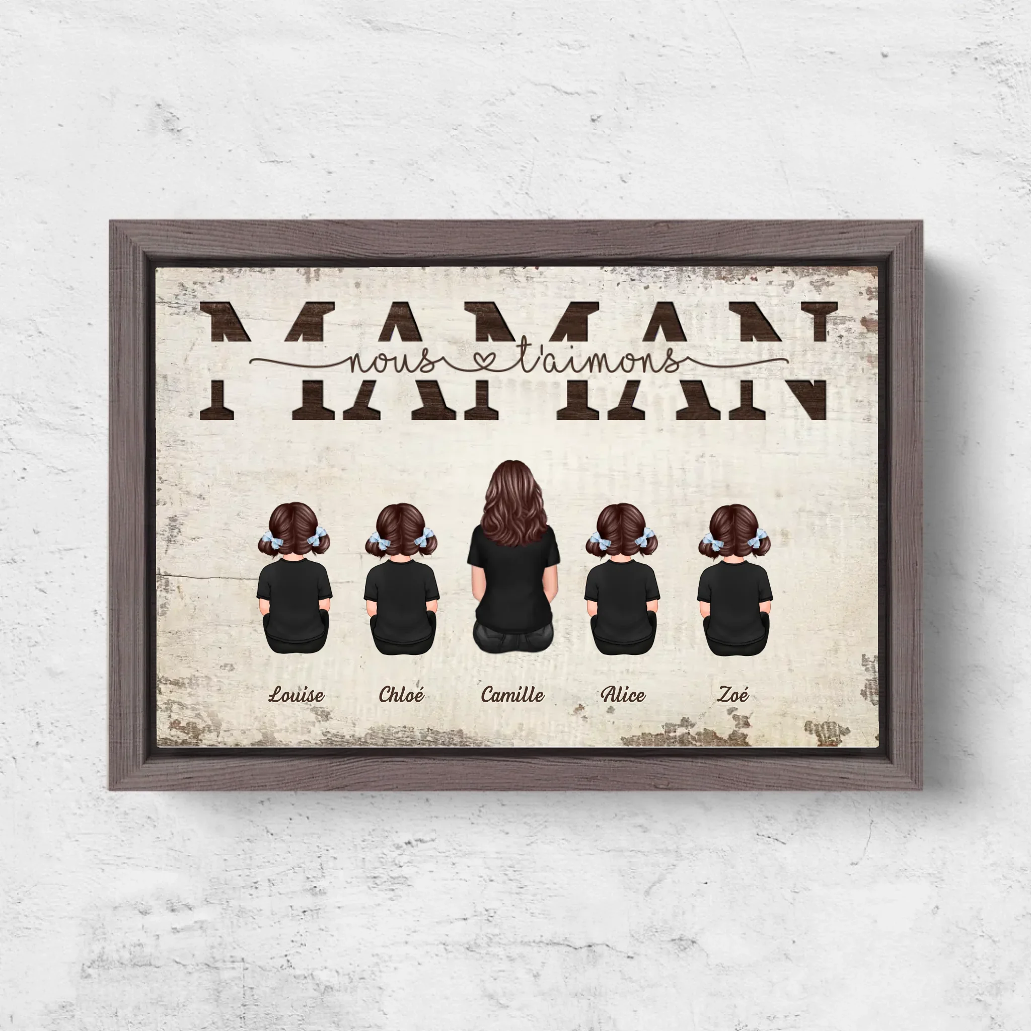 Toile personnalisée "Maman, nous t'aimons - Avec les membres de la famille" - Image 6