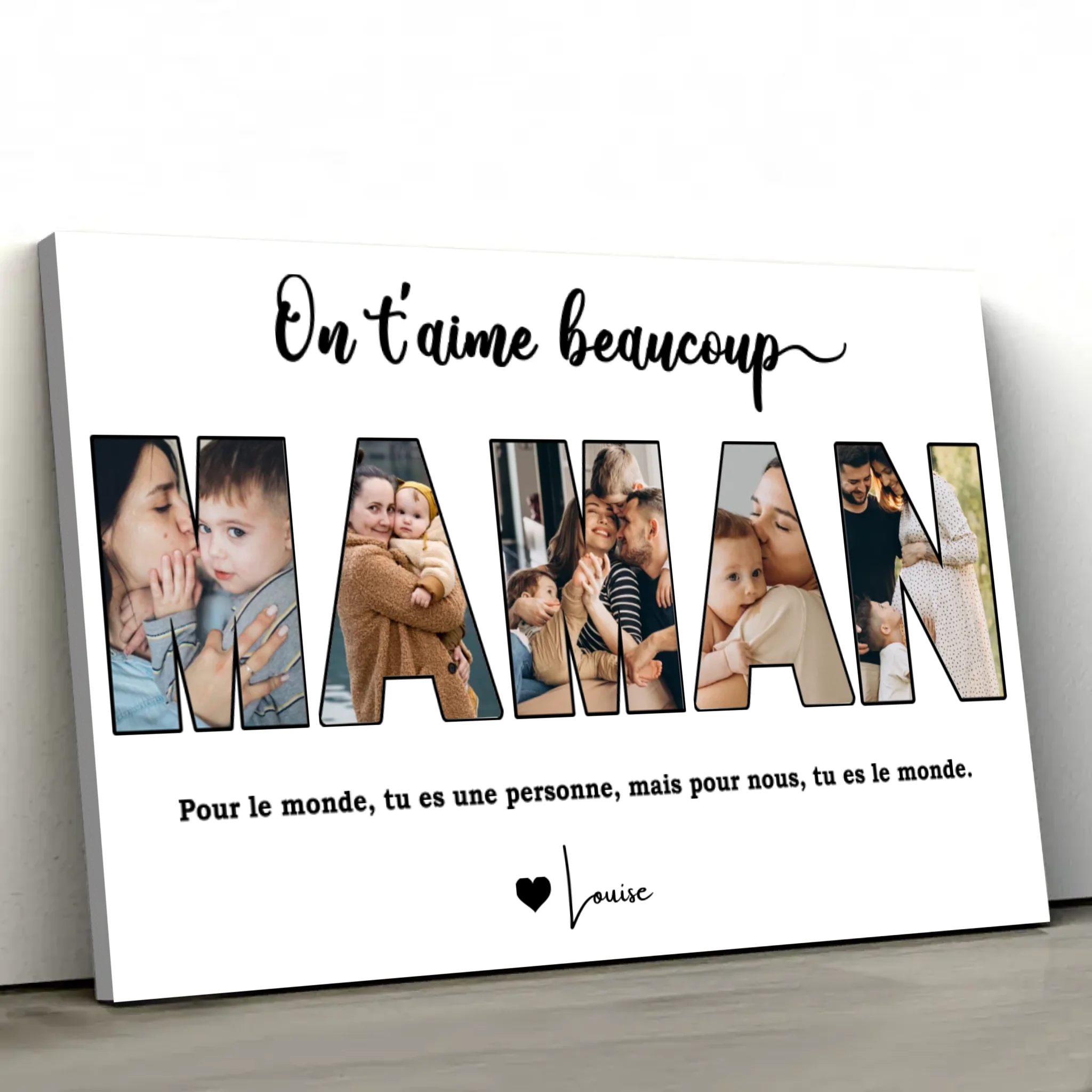 Toile personnalisée “Maman, on t'aime” - Image 2
