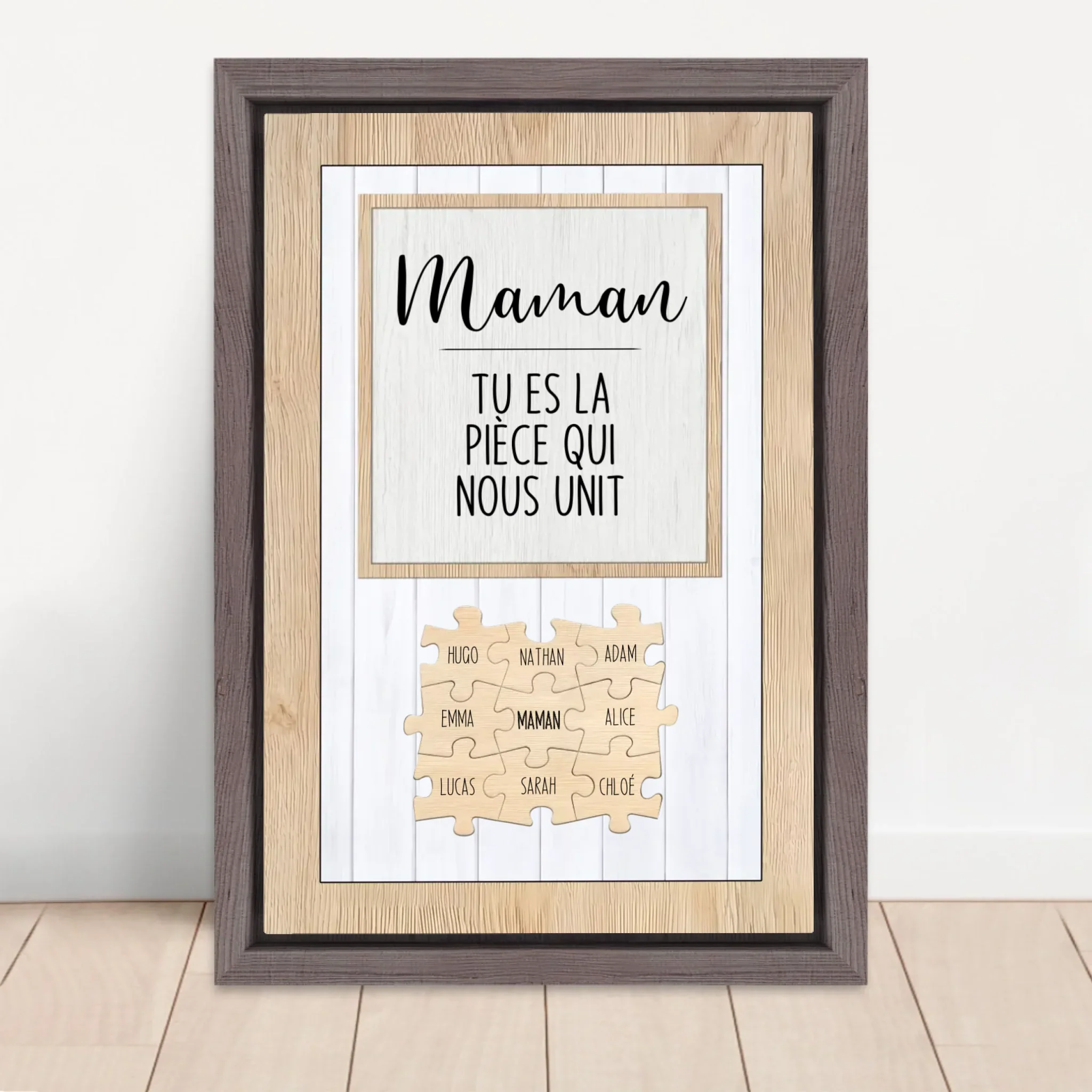 Toile personnalisée – Maman, tu es la pièce du puzzle qui nous unit - Image 5