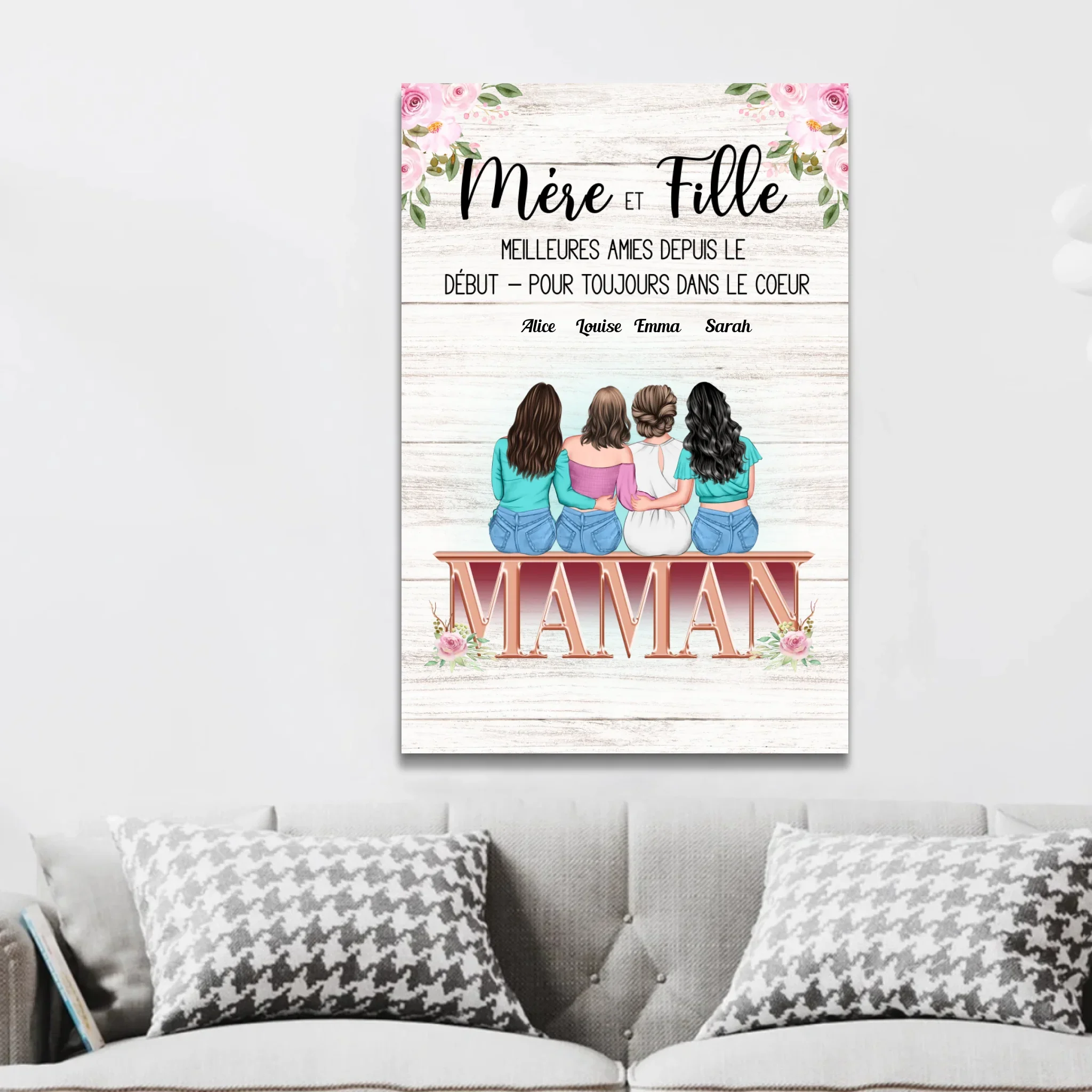 Toile personnalisée "Mère et fille" - Image 2