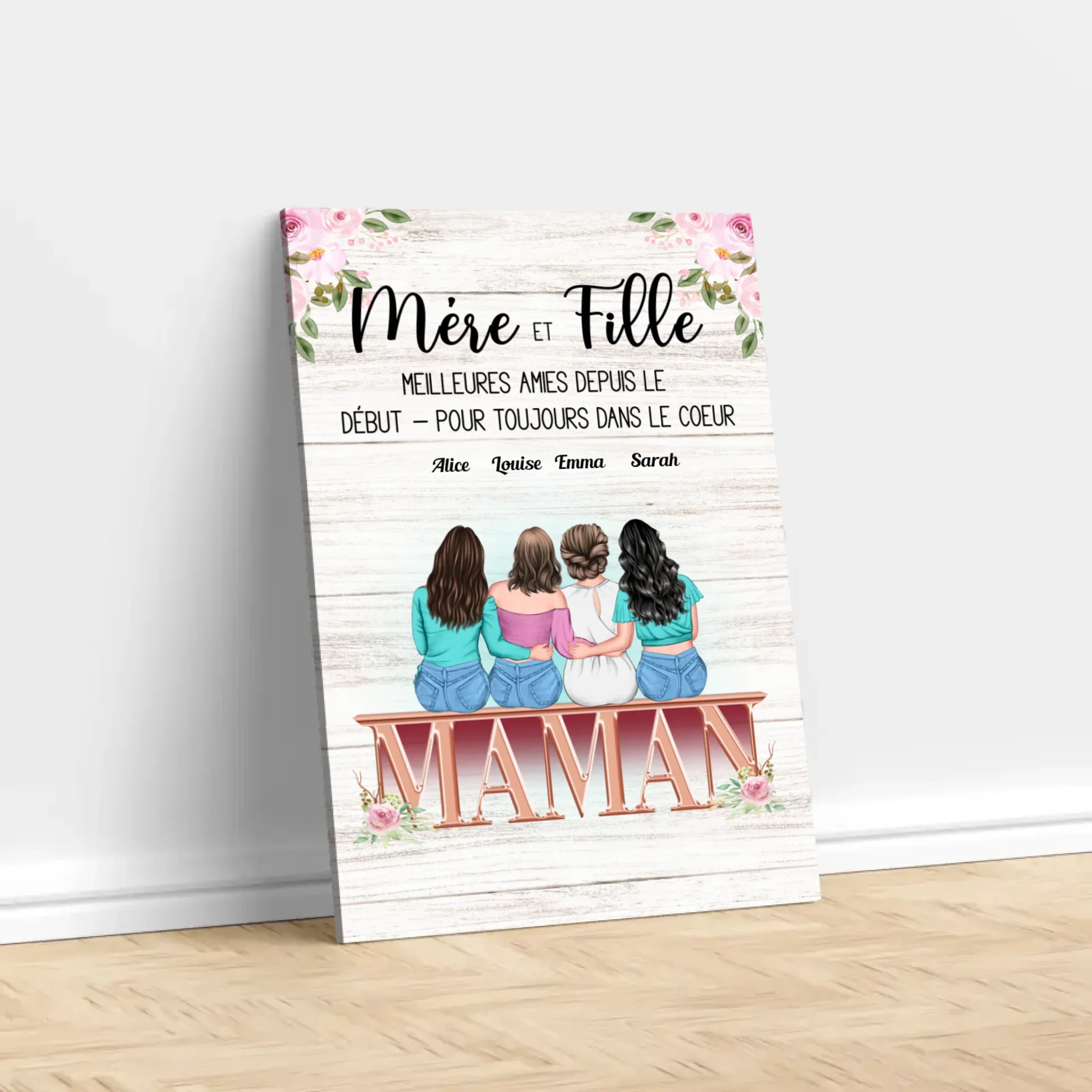 Toile personnalisée "Mère et fille" - Image 3