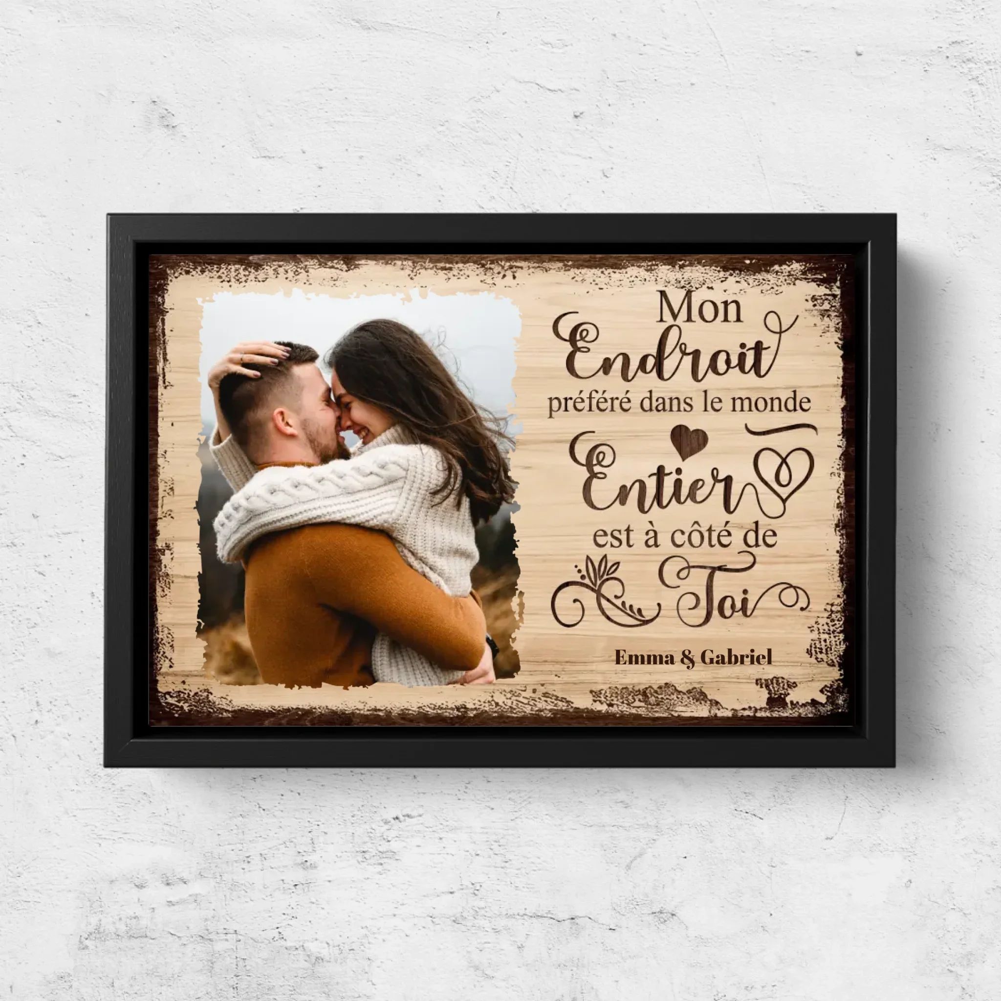 Toile personnalisée “Mon endroit préféré est à côté de toi avec photo” - Image 5