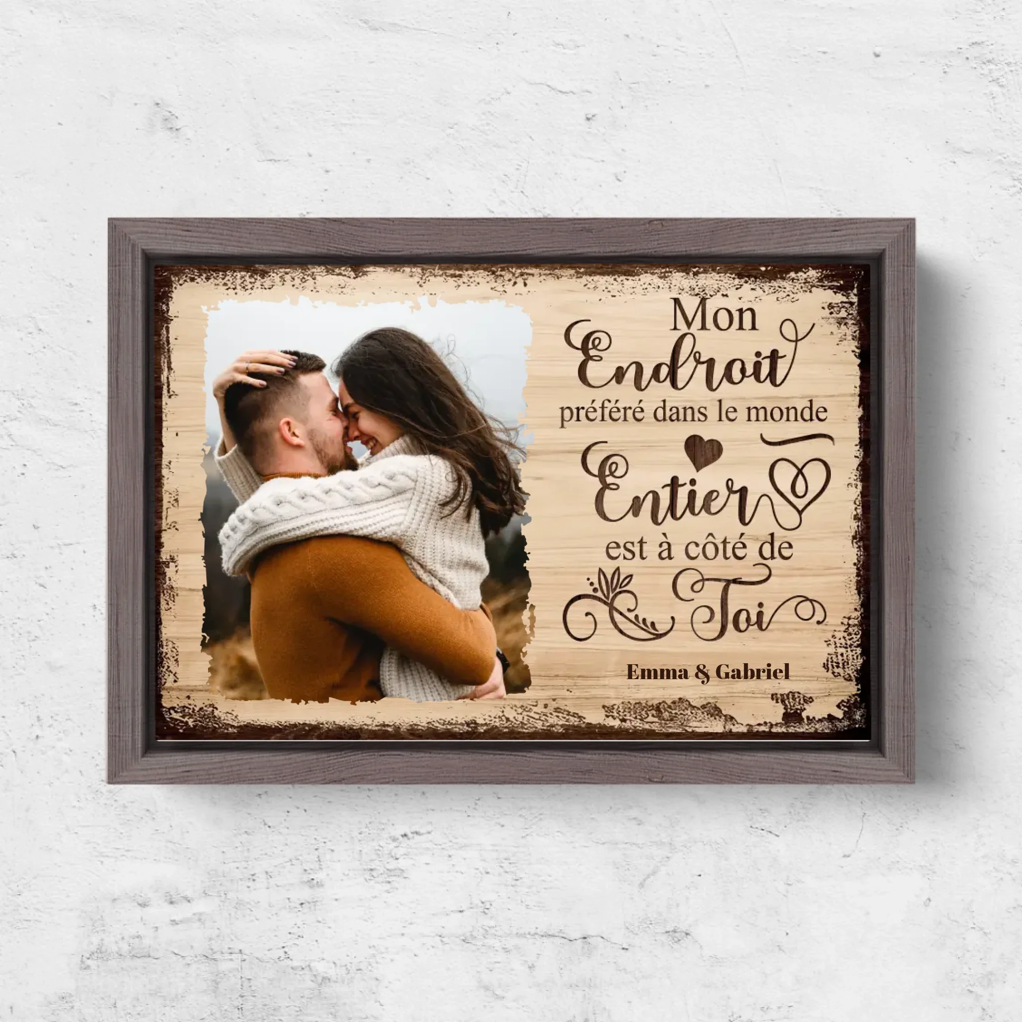 Toile personnalisée “Mon endroit préféré est à côté de toi avec photo” - Image 6