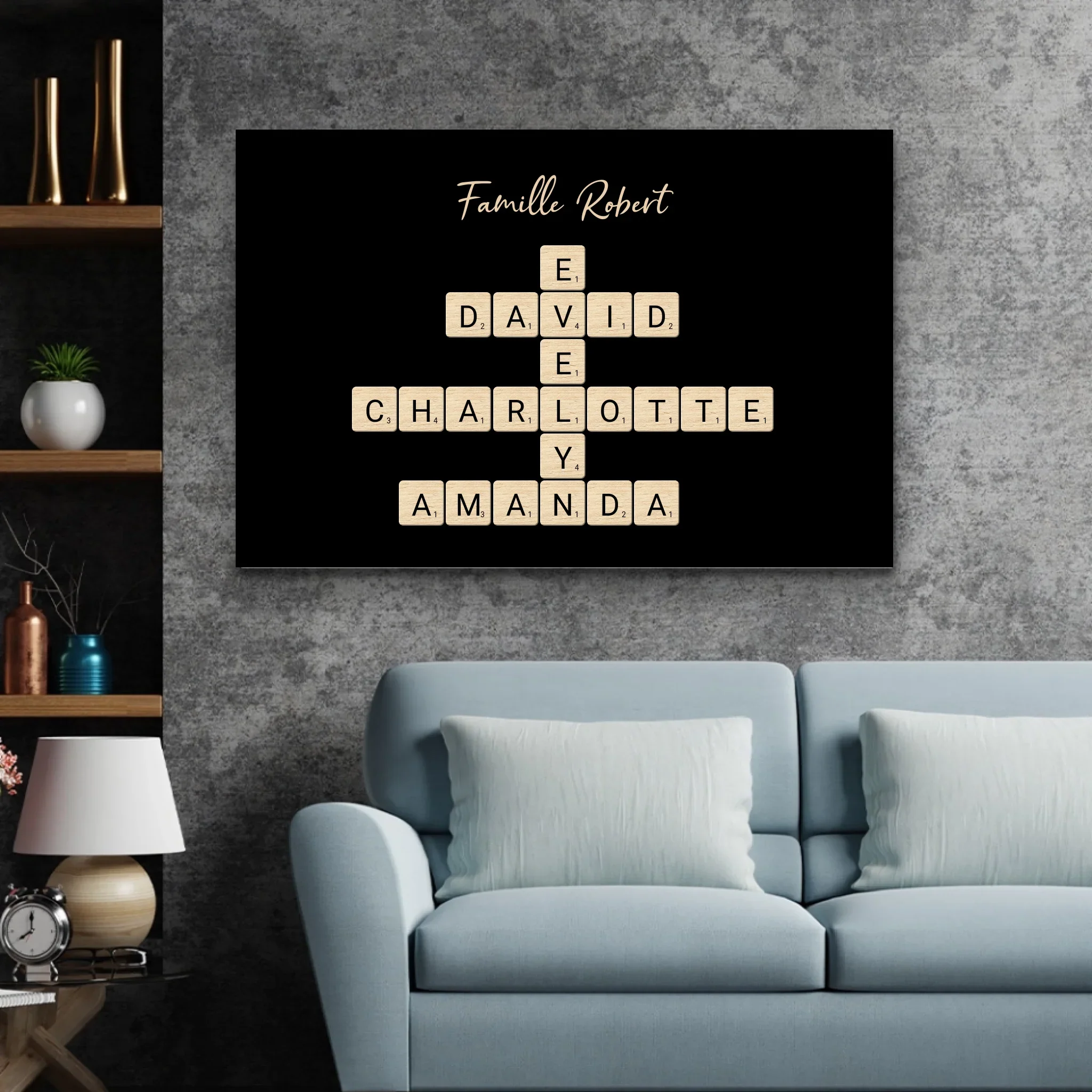 Toile personnalisée “Mots croisés famille - Horizontal” - Image 3