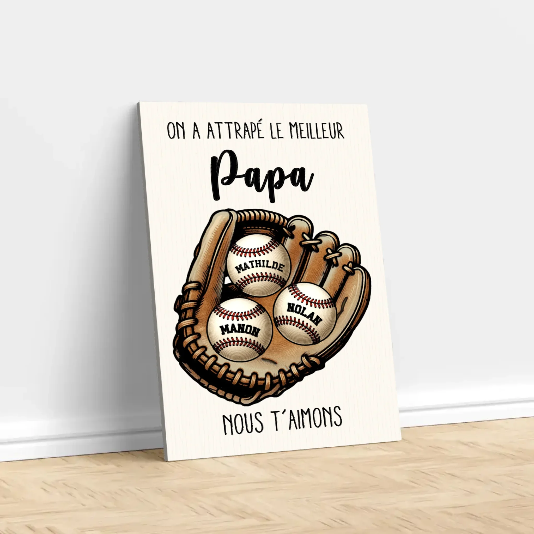 Toile personnalisée "On a chopé le meilleur papa ou la meilleure maman" - Image 3