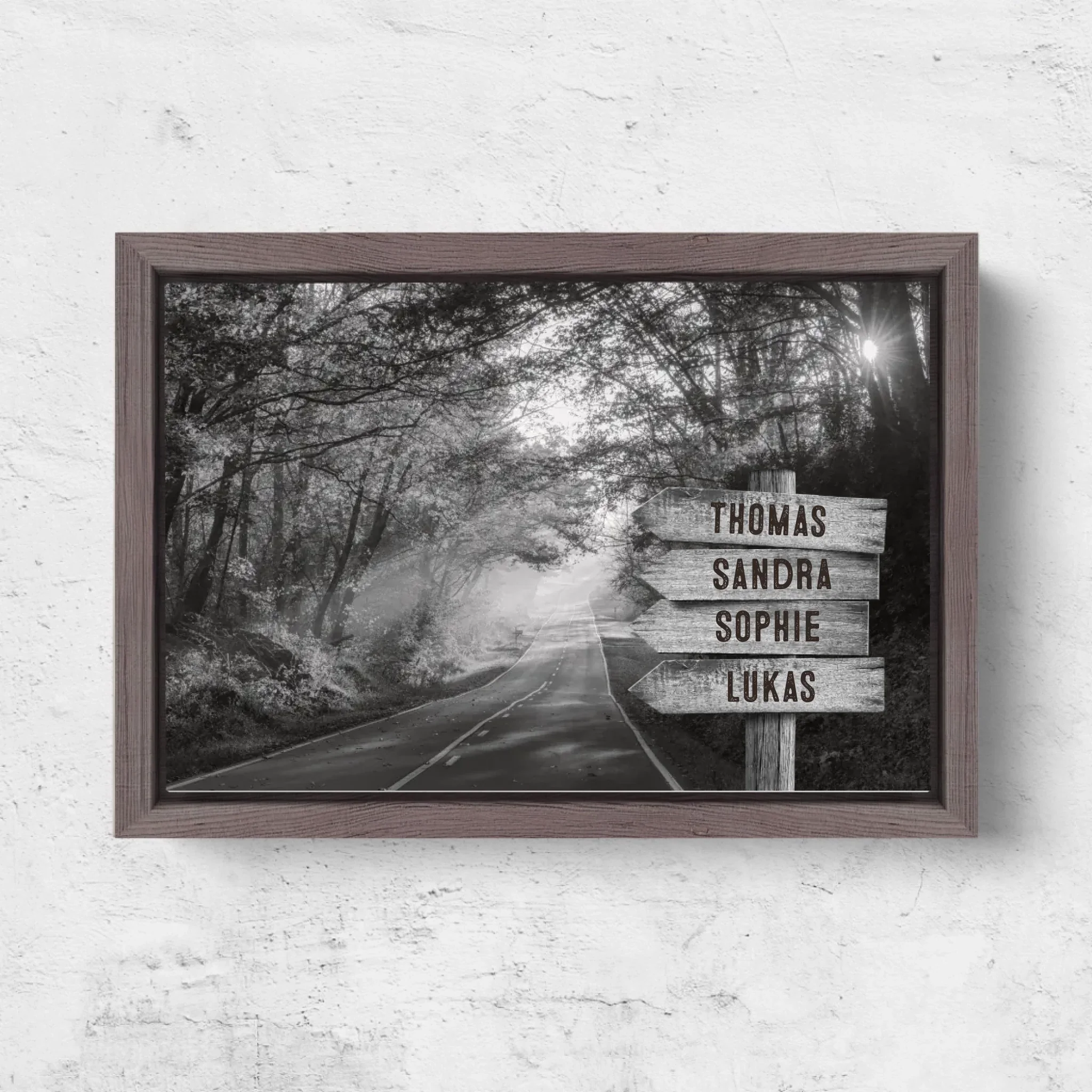 Toile personnalisée "Panneau indicateur en lisière de forêt" - Image 6