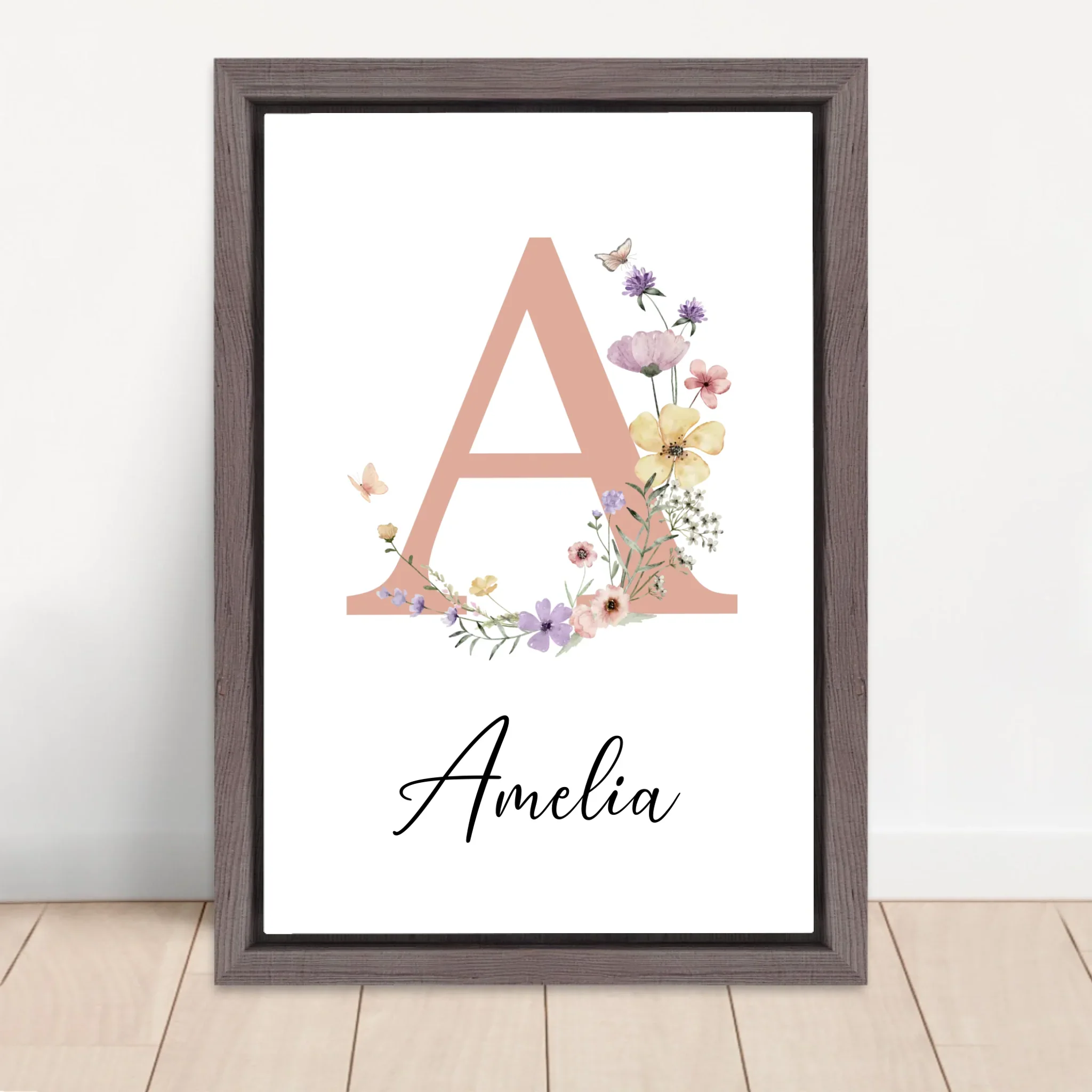 Toile personnalisée – Panneau prénom floral pour bébé - Image 5
