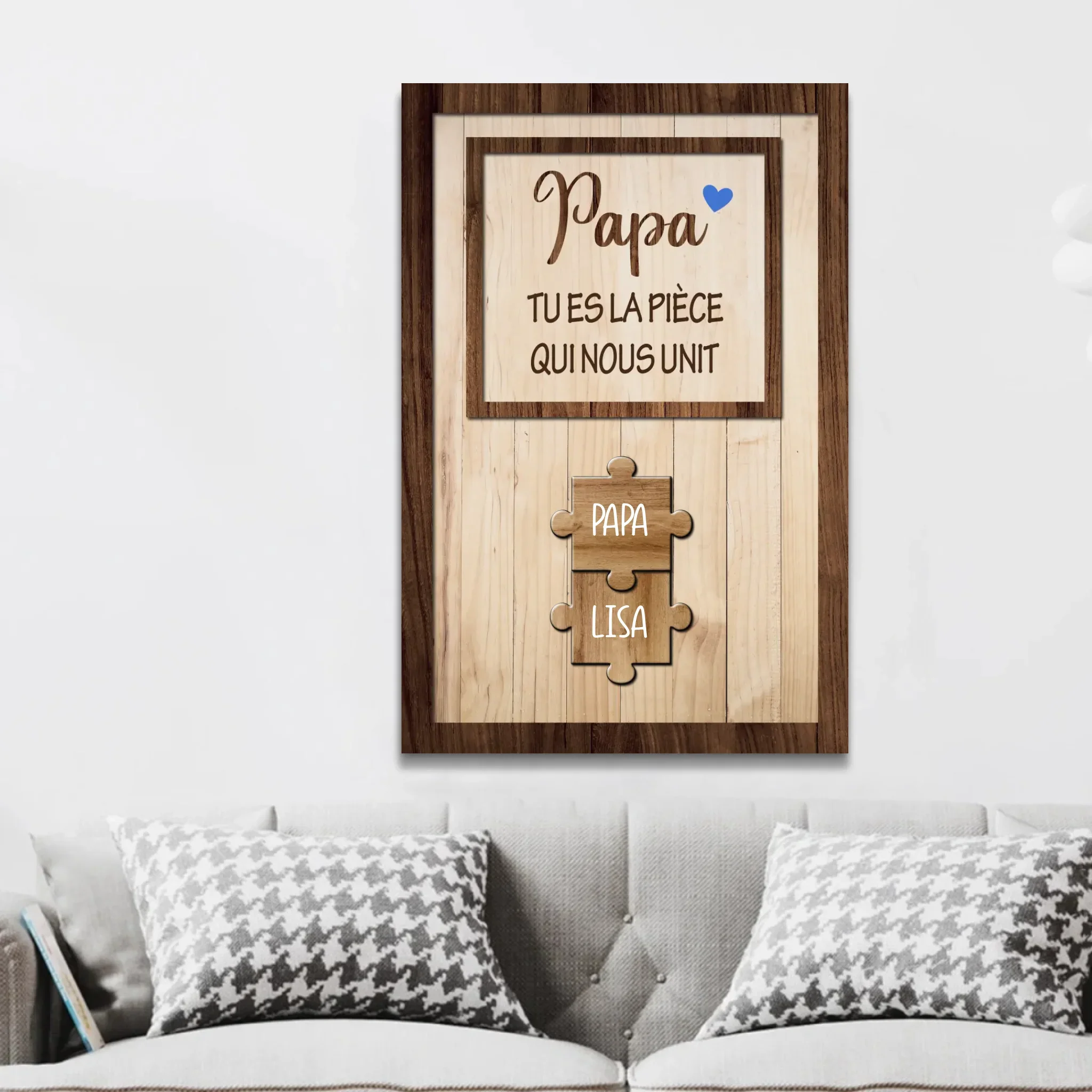 Toile personnalisée "Papa nous tient ensemble" - Image 2