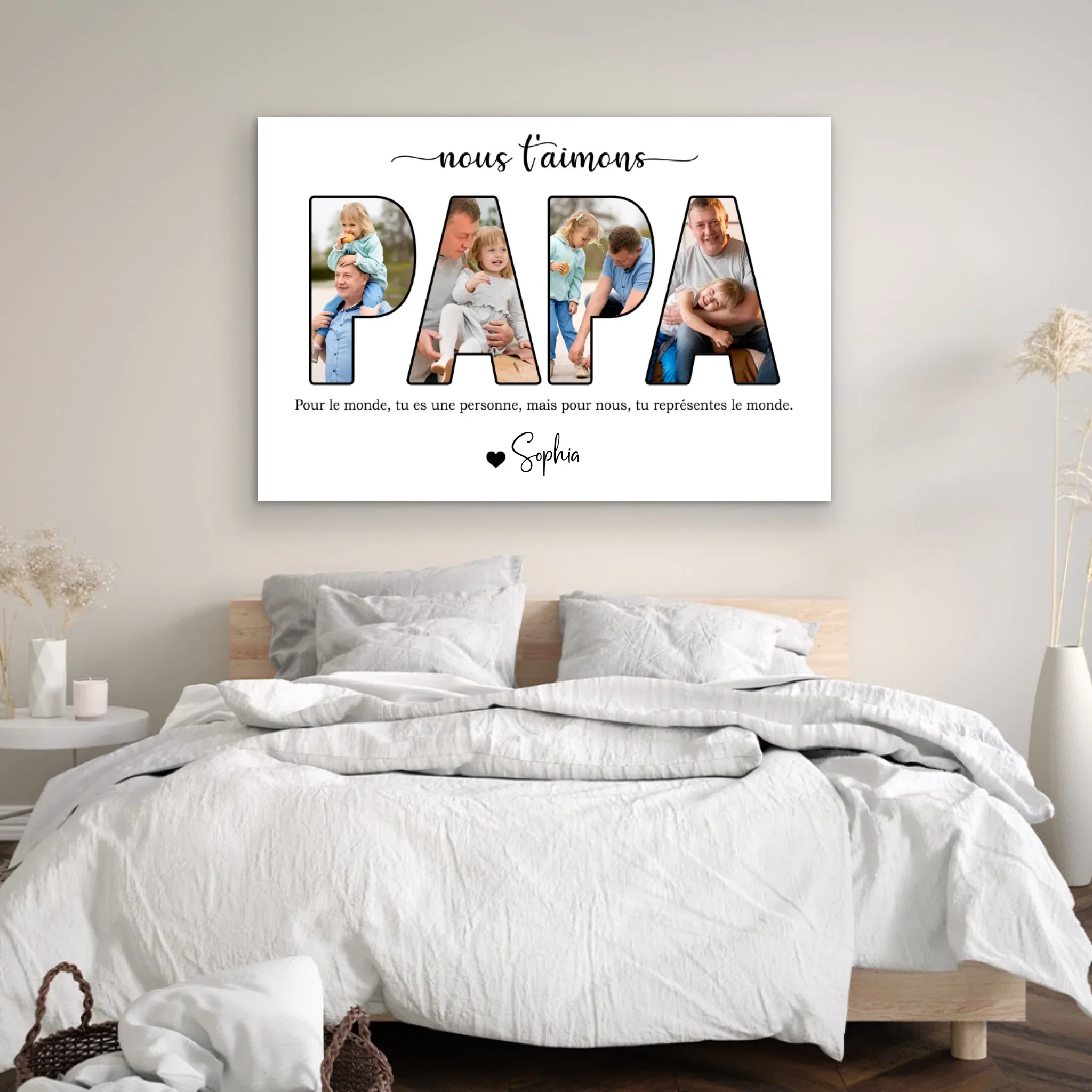 Toile personnalisée "Papa, on t'aime" - Image 3