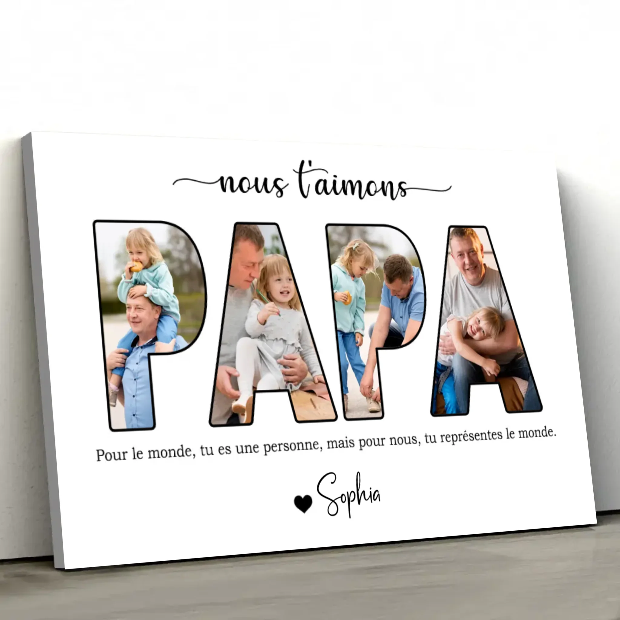 Toile personnalisée "Papa, on t'aime" - Image 4