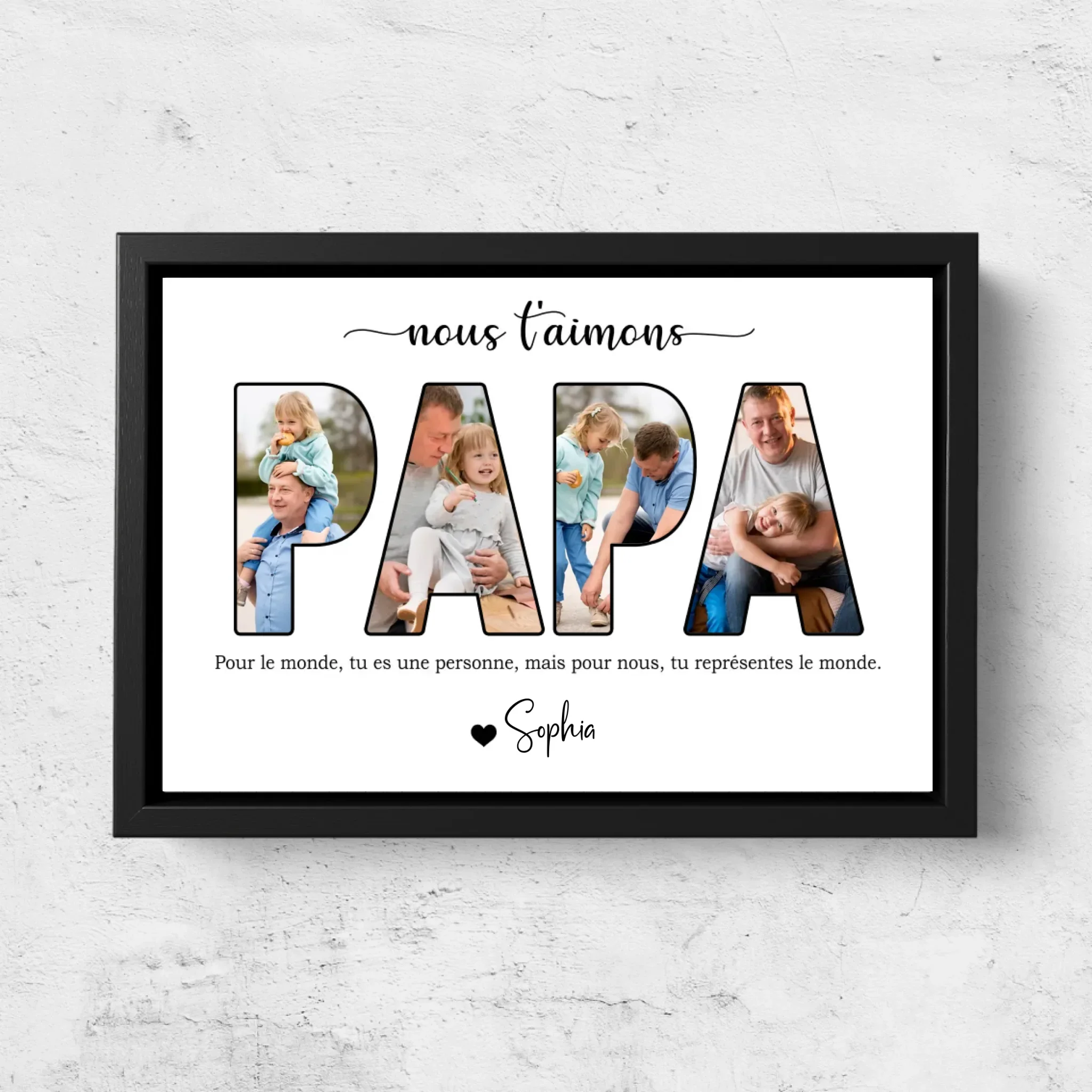 Toile personnalisée "Papa, on t'aime" - Image 6